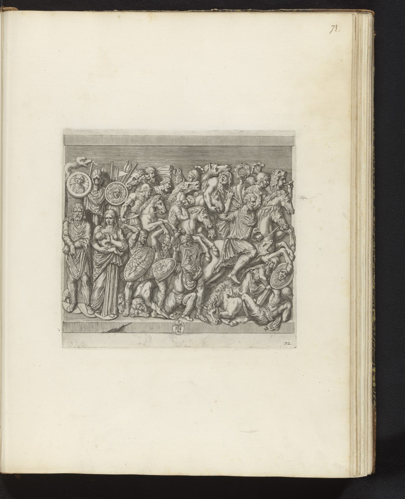 Bas-reliëf met strijdtafereel, trofeeën en krijgsgevangenen by Valérien Regnard