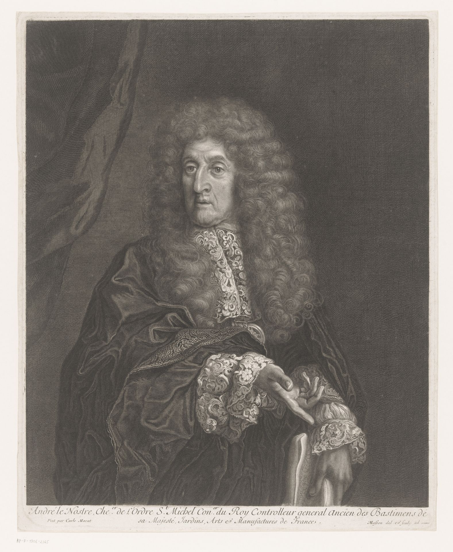 Portret van André le Nôtre by Antoine Masson