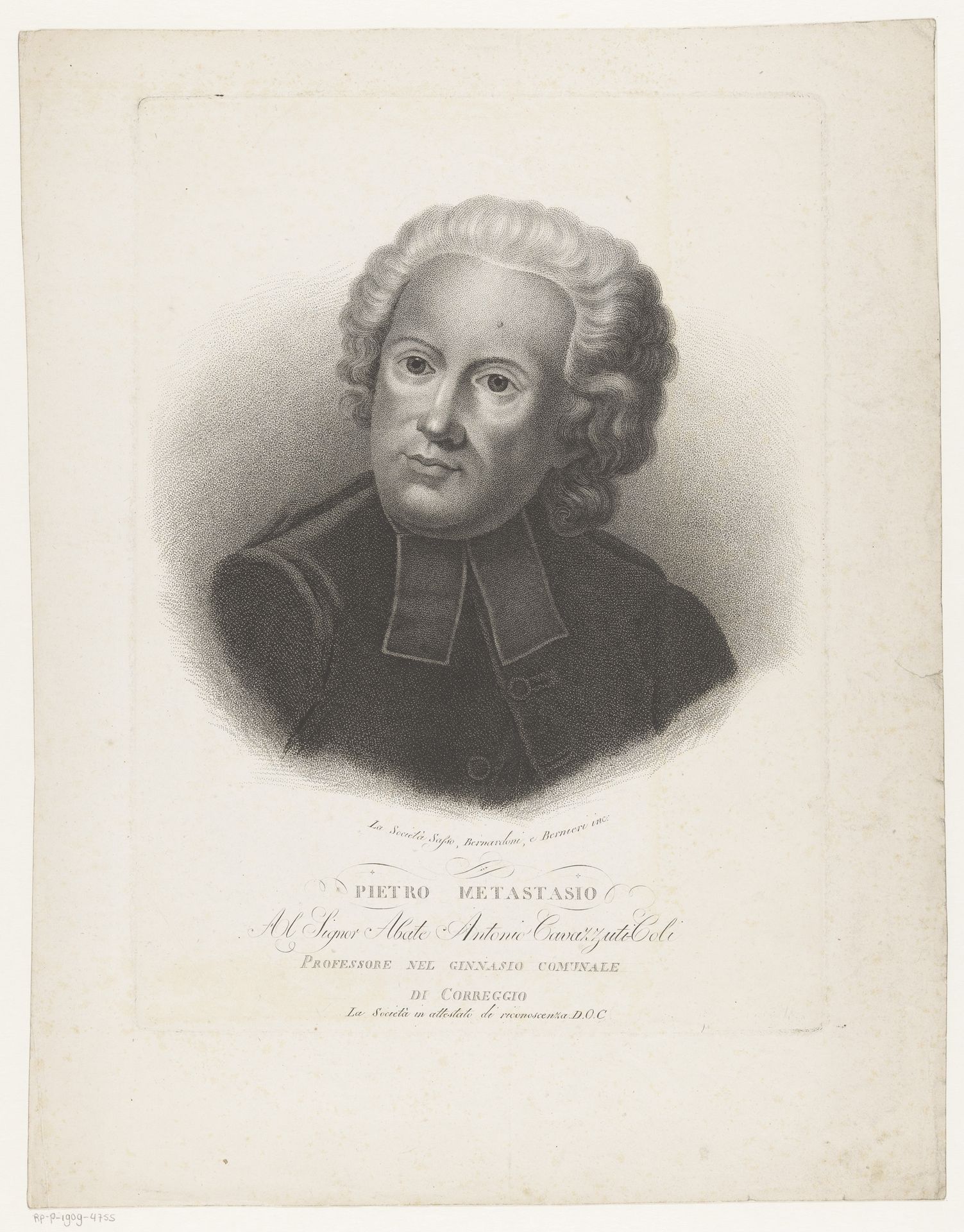 Portret van librettist Pietro Metastasio by Giovanni Antonio Sasso