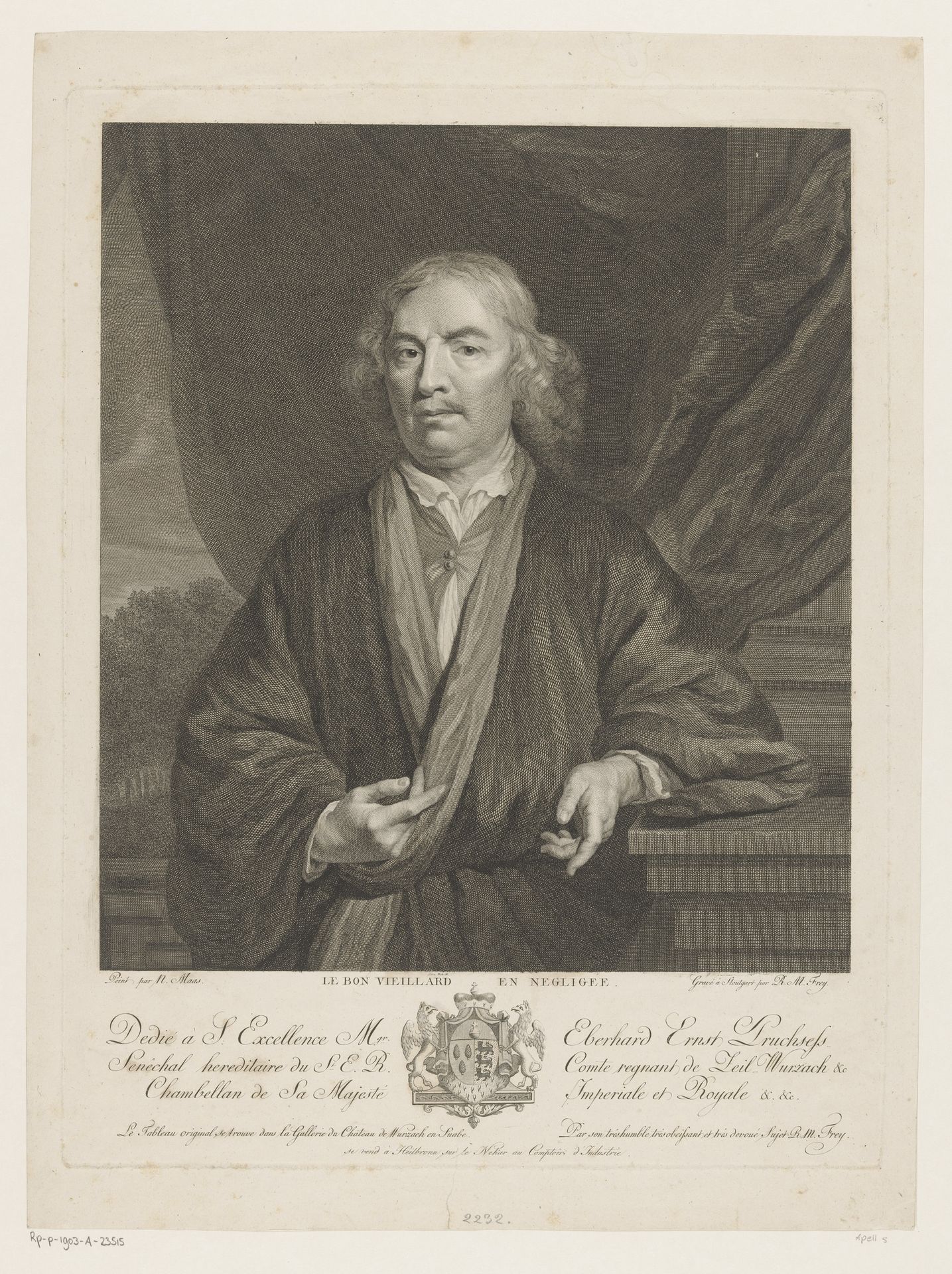 Oude man in kamerjas by Martin Frey