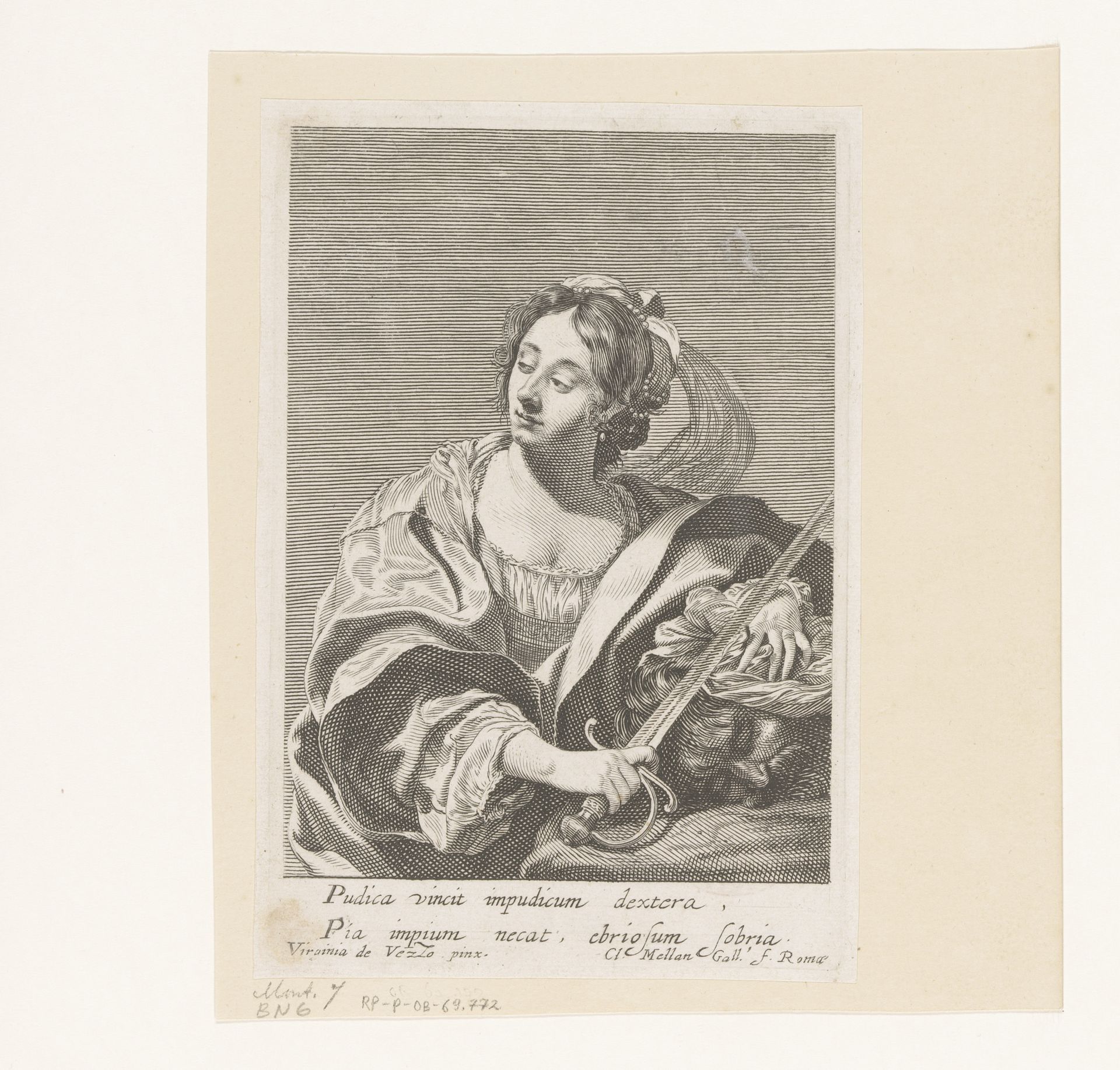 Judit met het hoofd van Holofernes by Claude Mellan