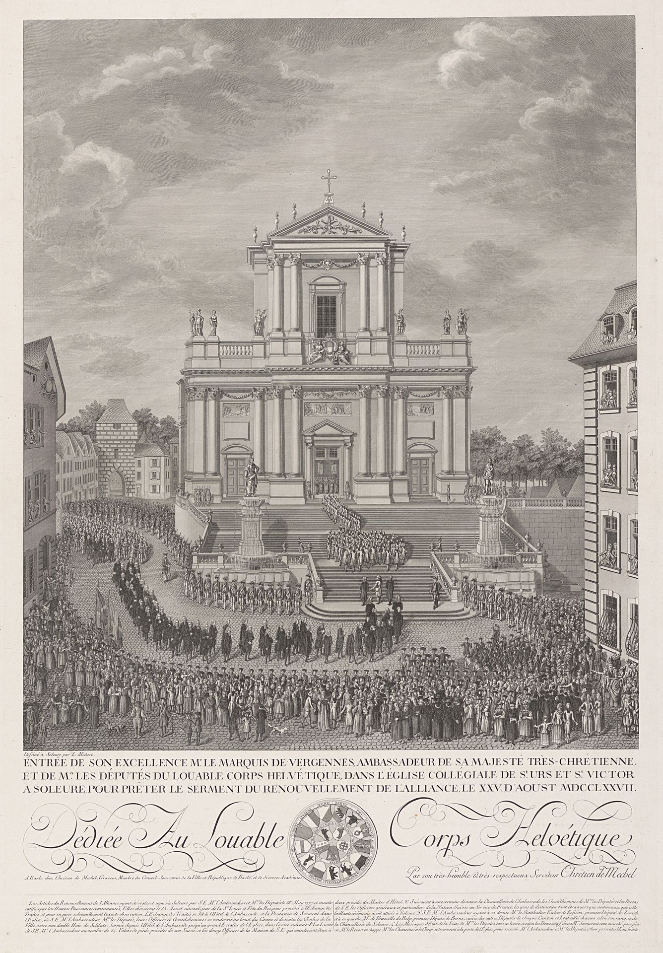 Aankomst van ambassadeur Jean Gravier, markies van Vergennes, 25 augustus 1777 by Christian von Mechel
