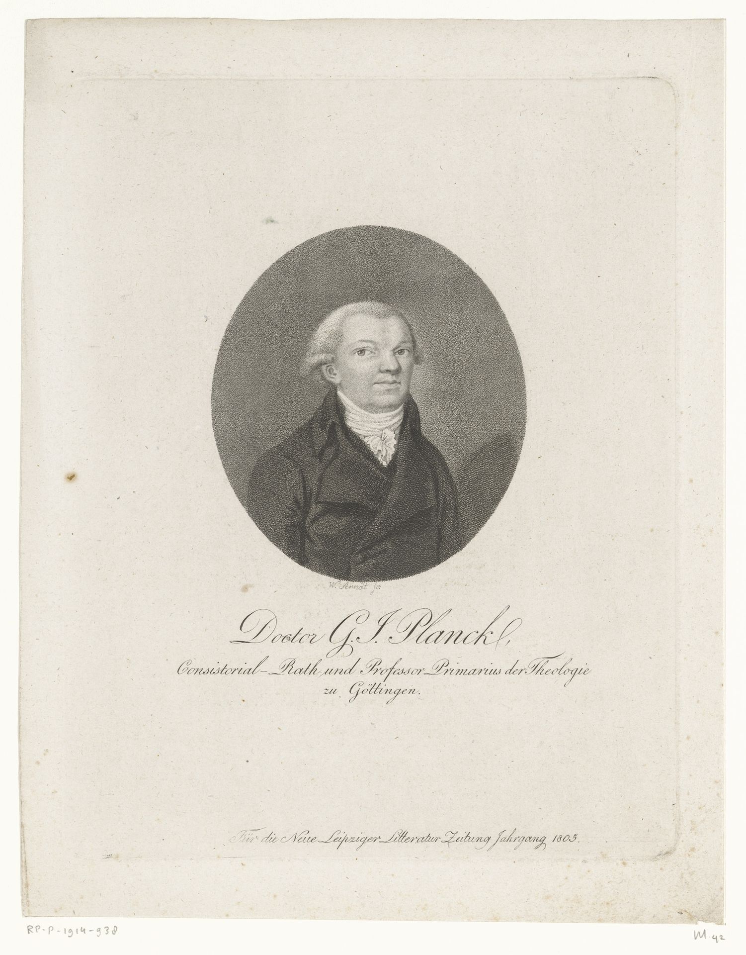 Portret van Jakob Christoph Eckermann by Wilhelm Arndt