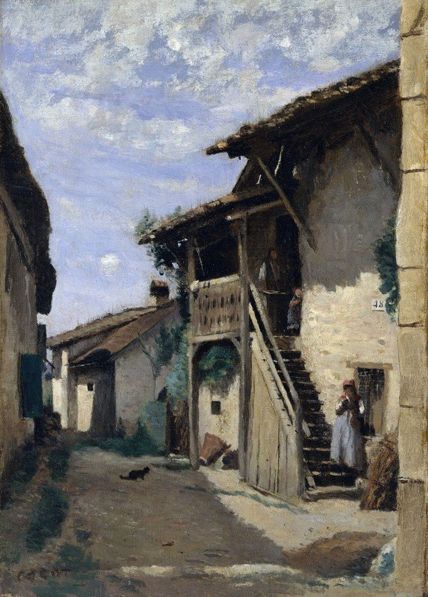 A Village Street- Dardagny by Camille Corot