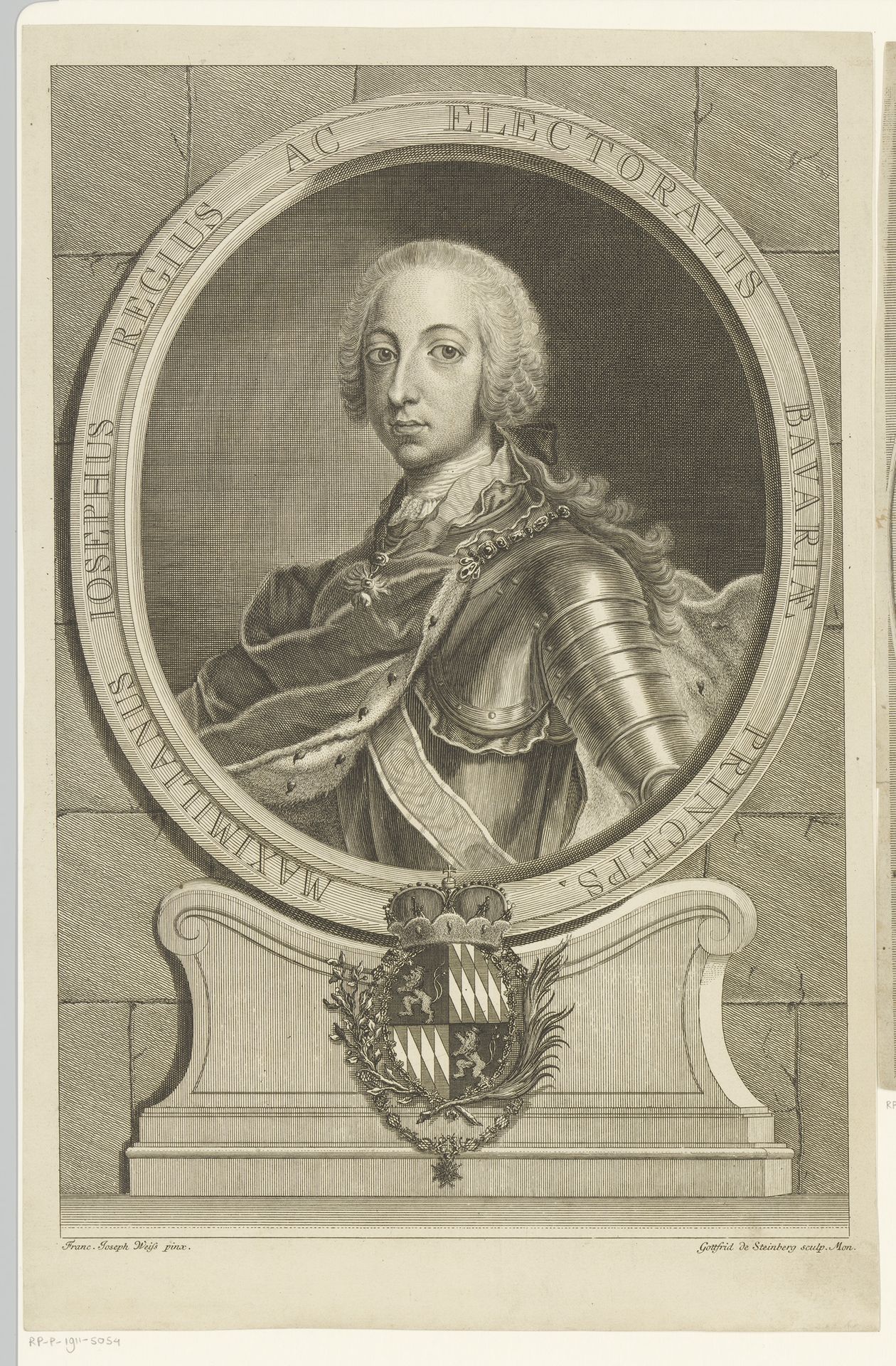 Portret van Maximiliaan III Jozef, keurvorst van Beieren by Gottfried von Steinberg