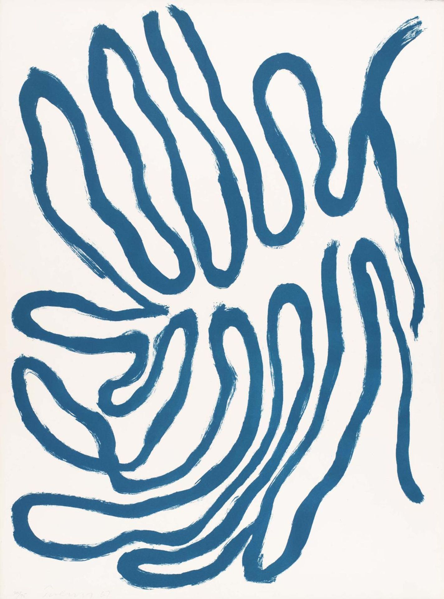Leaves, Blue by  William Turnbull