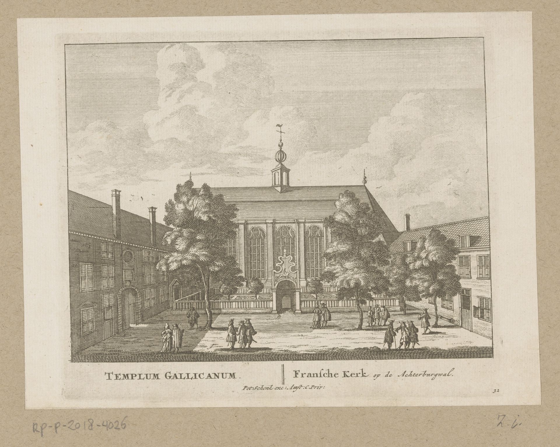 Gezicht op de Waalse Kerk en het Sint-Jorishof te Amsterdam by Anonymous