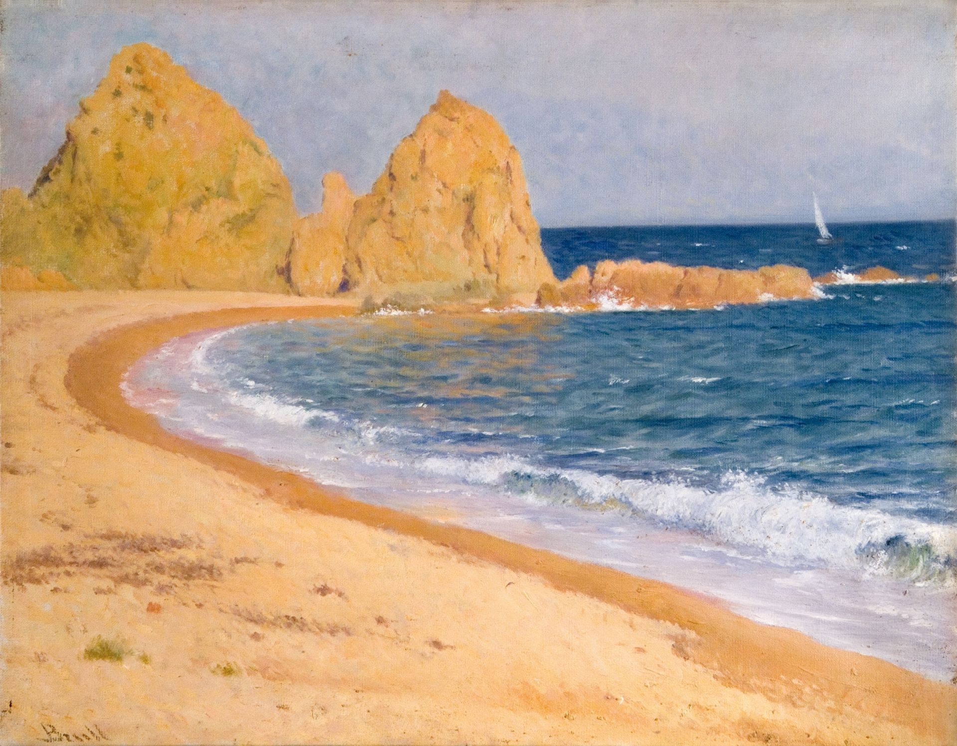 Beach at Tossa de Mar, Spain by Joan Brull