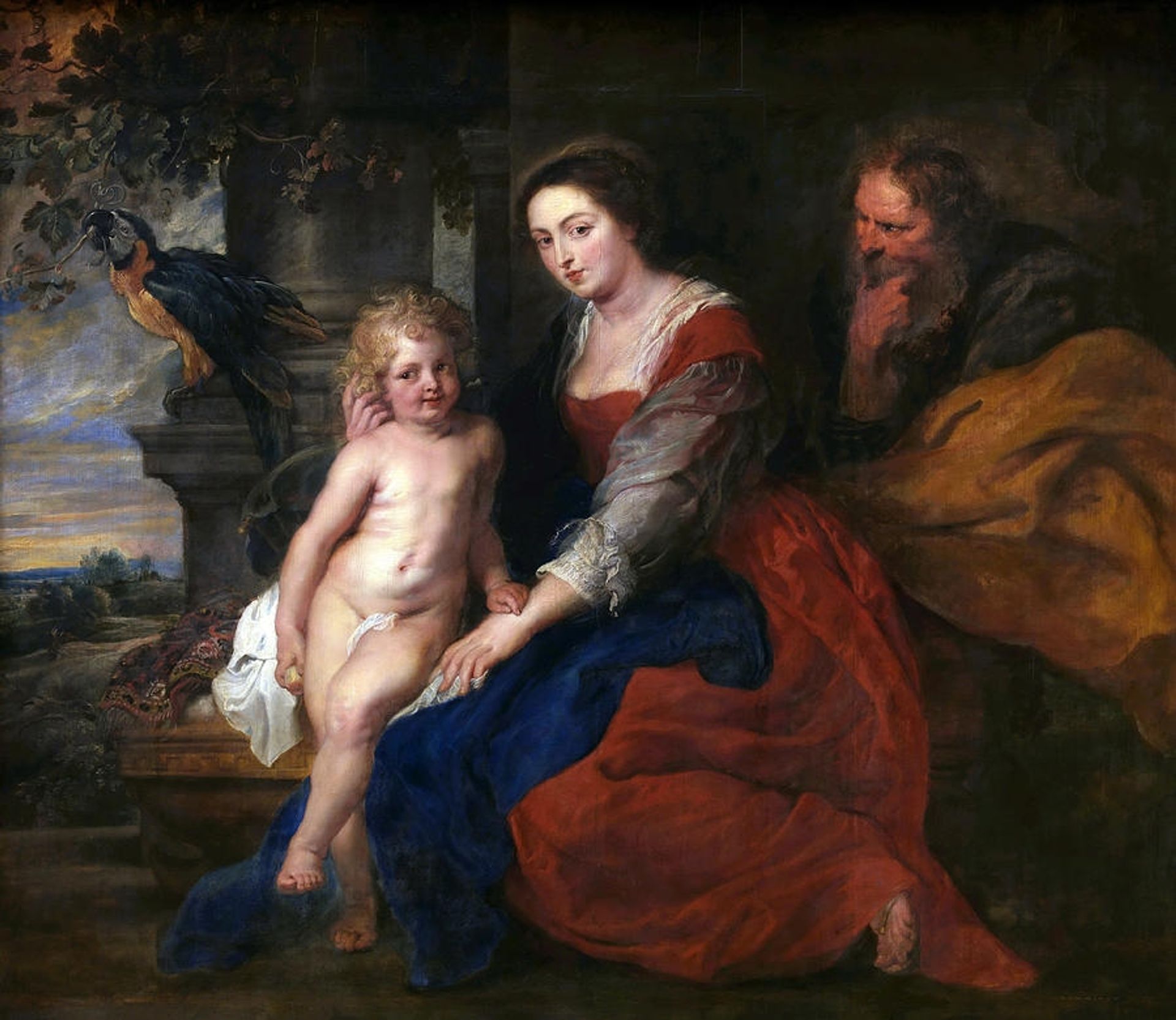 Holy Family with Parrot by Peter Paul Rubens