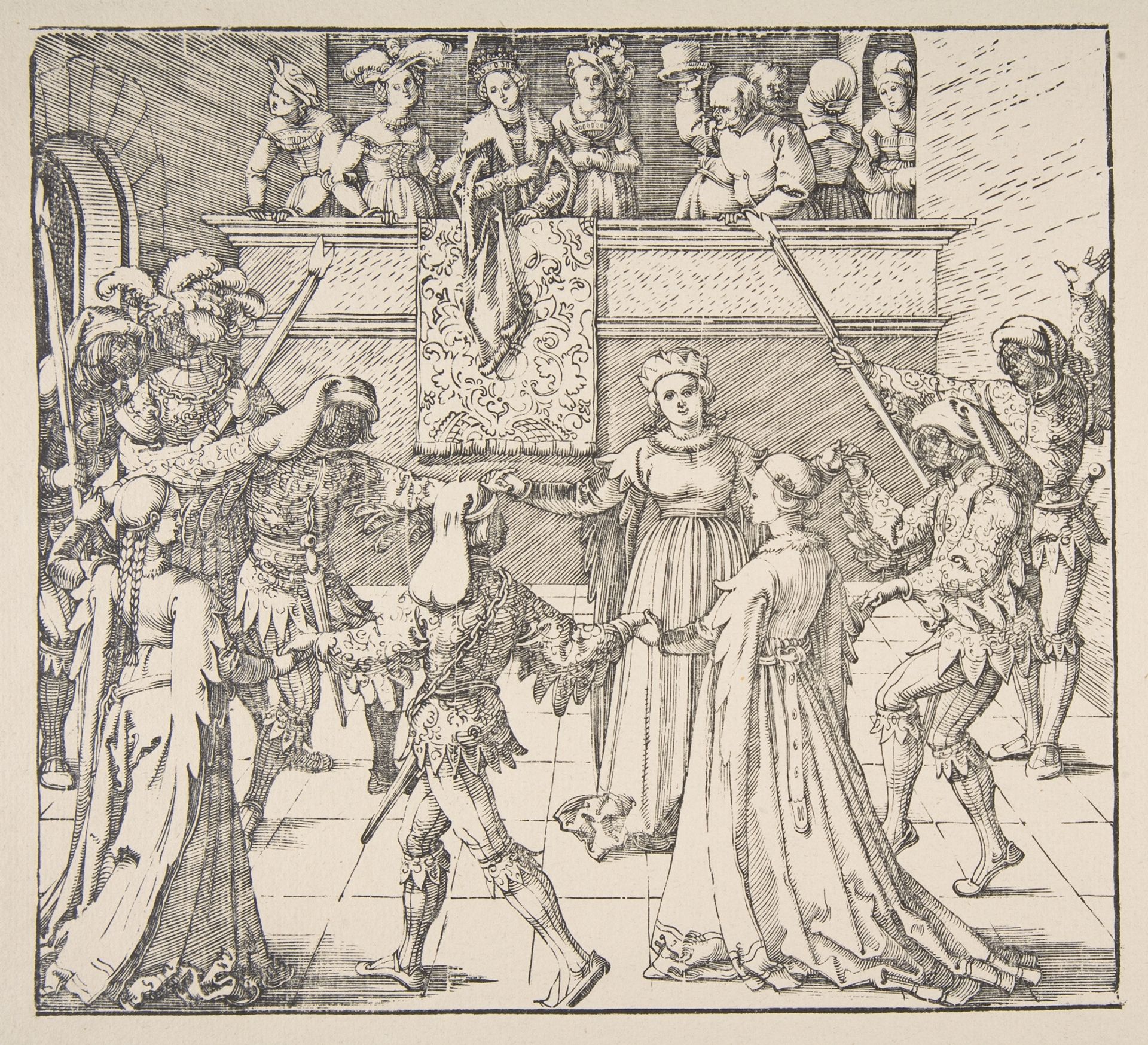 Masquerade Dance with Torches by Albrecht Durer