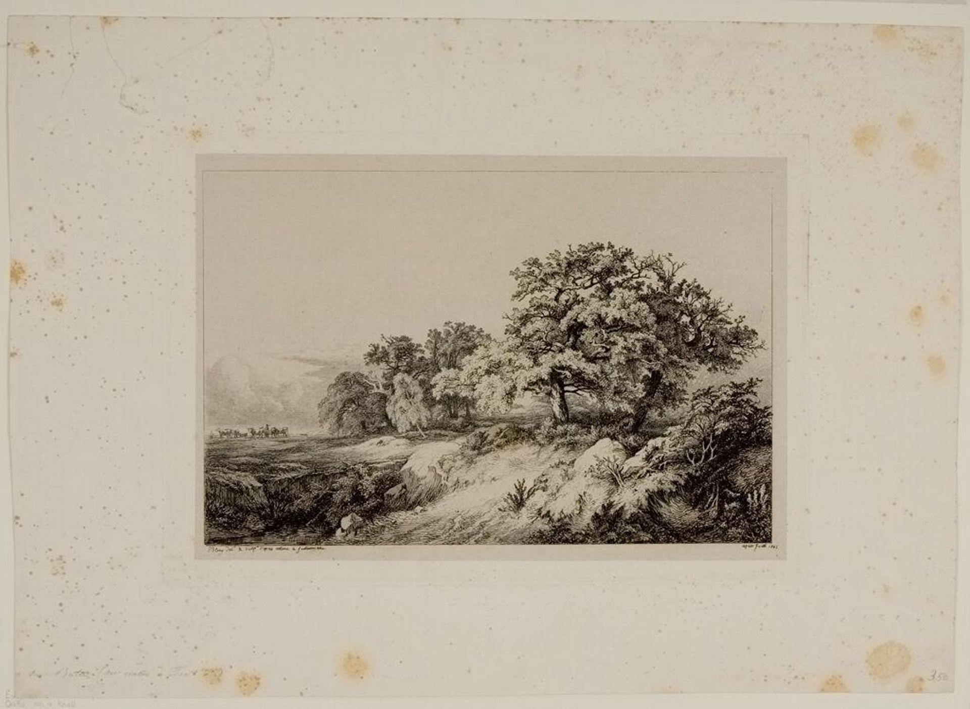 Oaks on a Knoll by Eugène Stanislas Alexandre Bléry