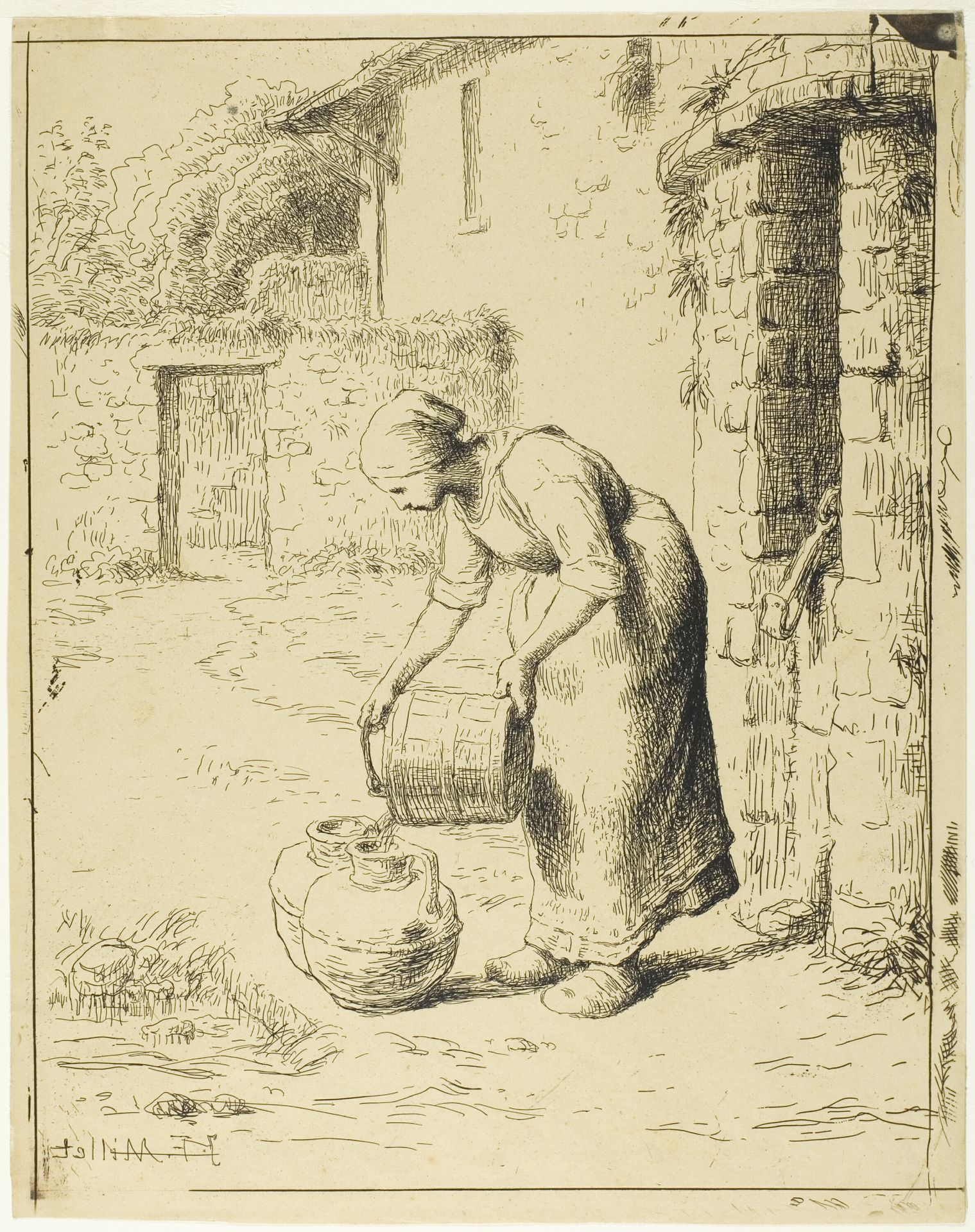 Woman Emptying a Pail by Jean-François Millet