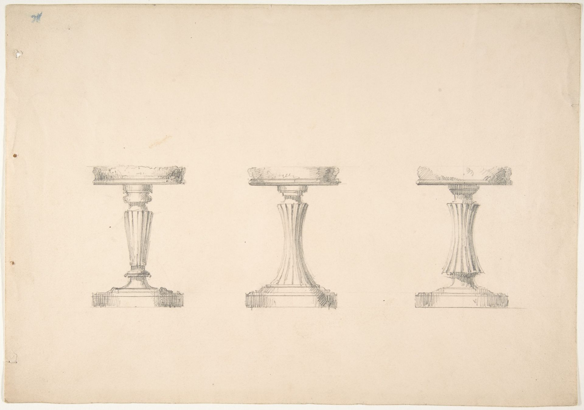 Design for Three Stools with Columnar Supports by Anonymous