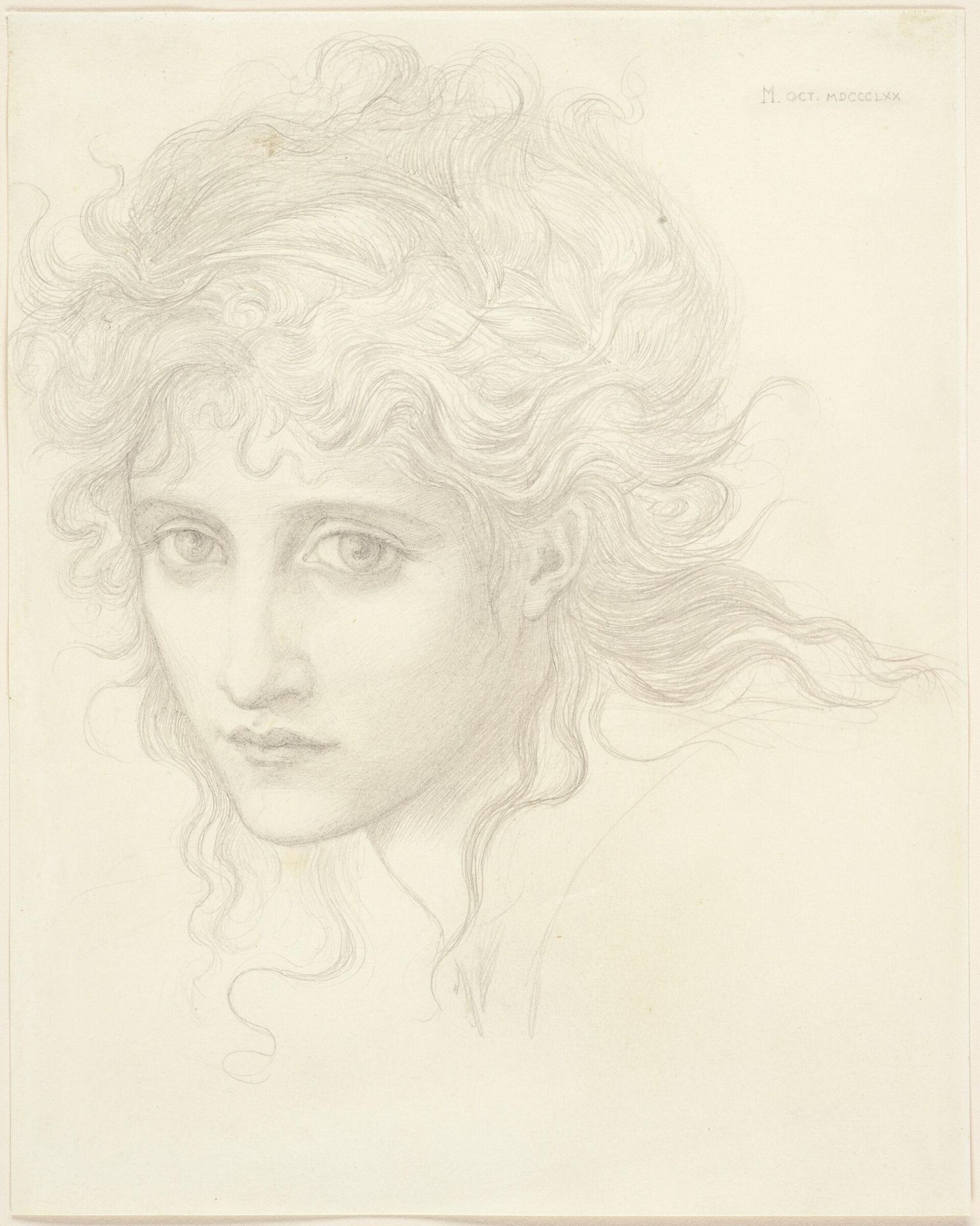 Head of a Young Woman (Study for "The Hesperides"?) by Edward Burne-Jones