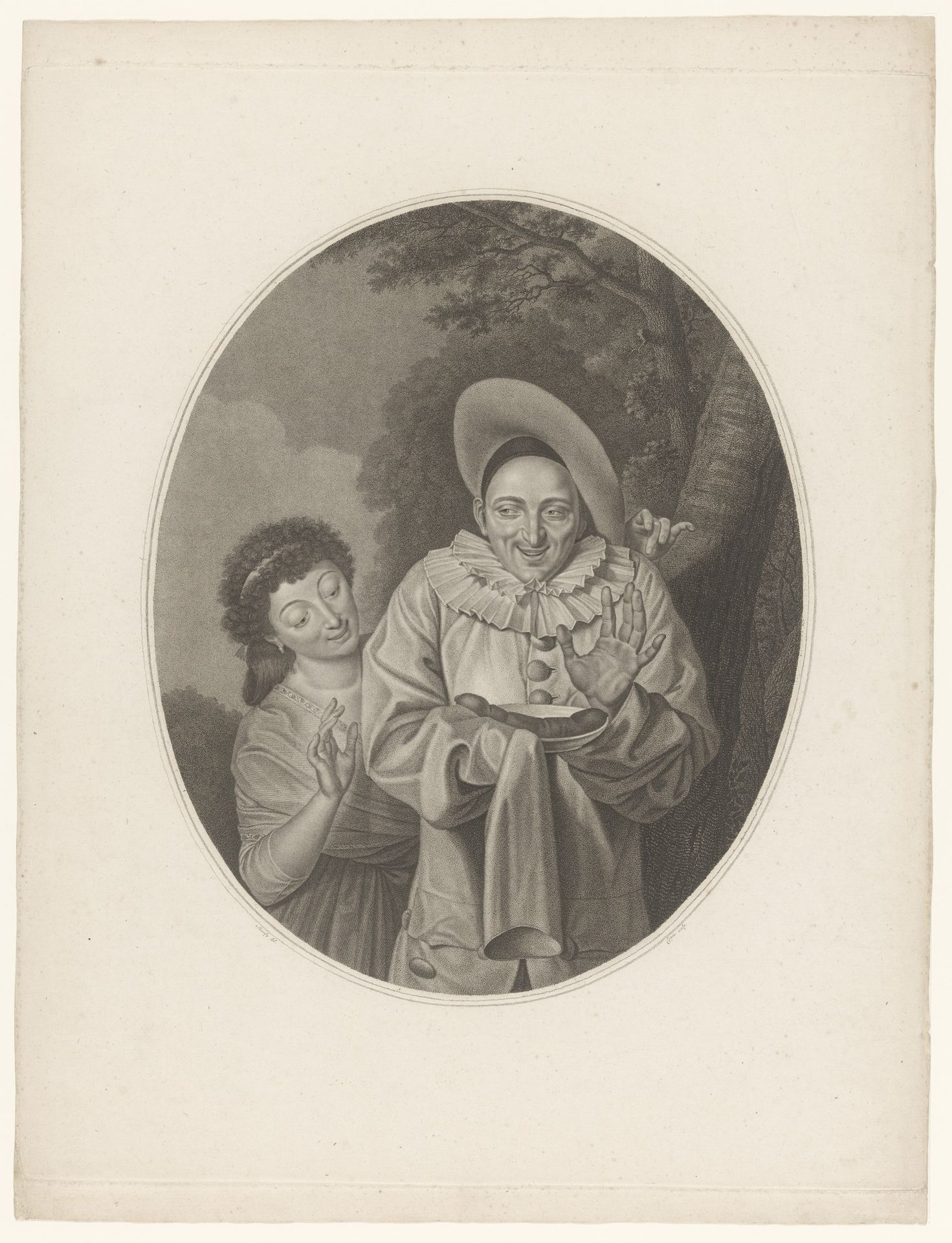 Pierrot met worst by Jacques Louis Copia