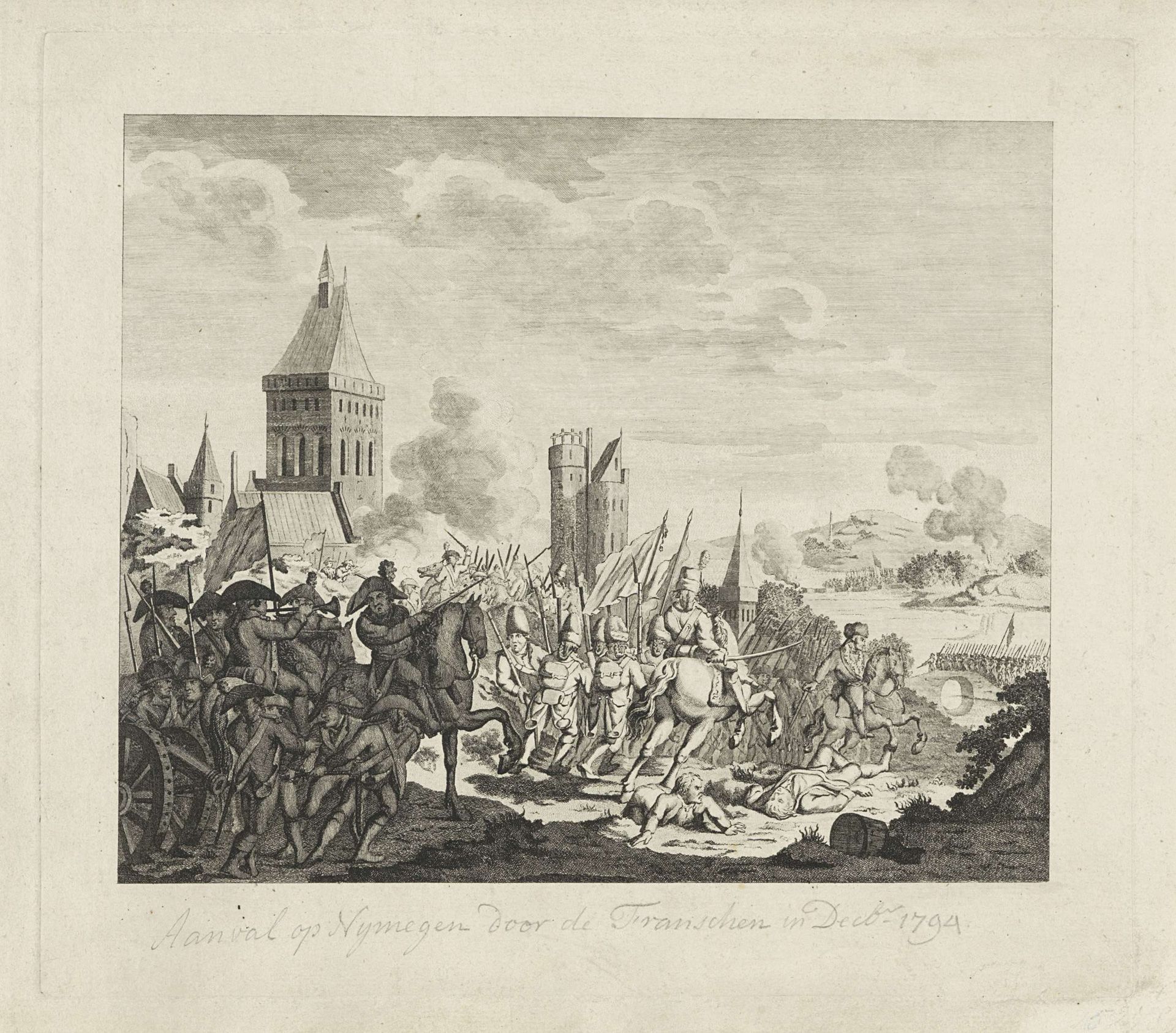 Franse aanval op Nijmegen, 1794 by Nicolaas Sonnenberg