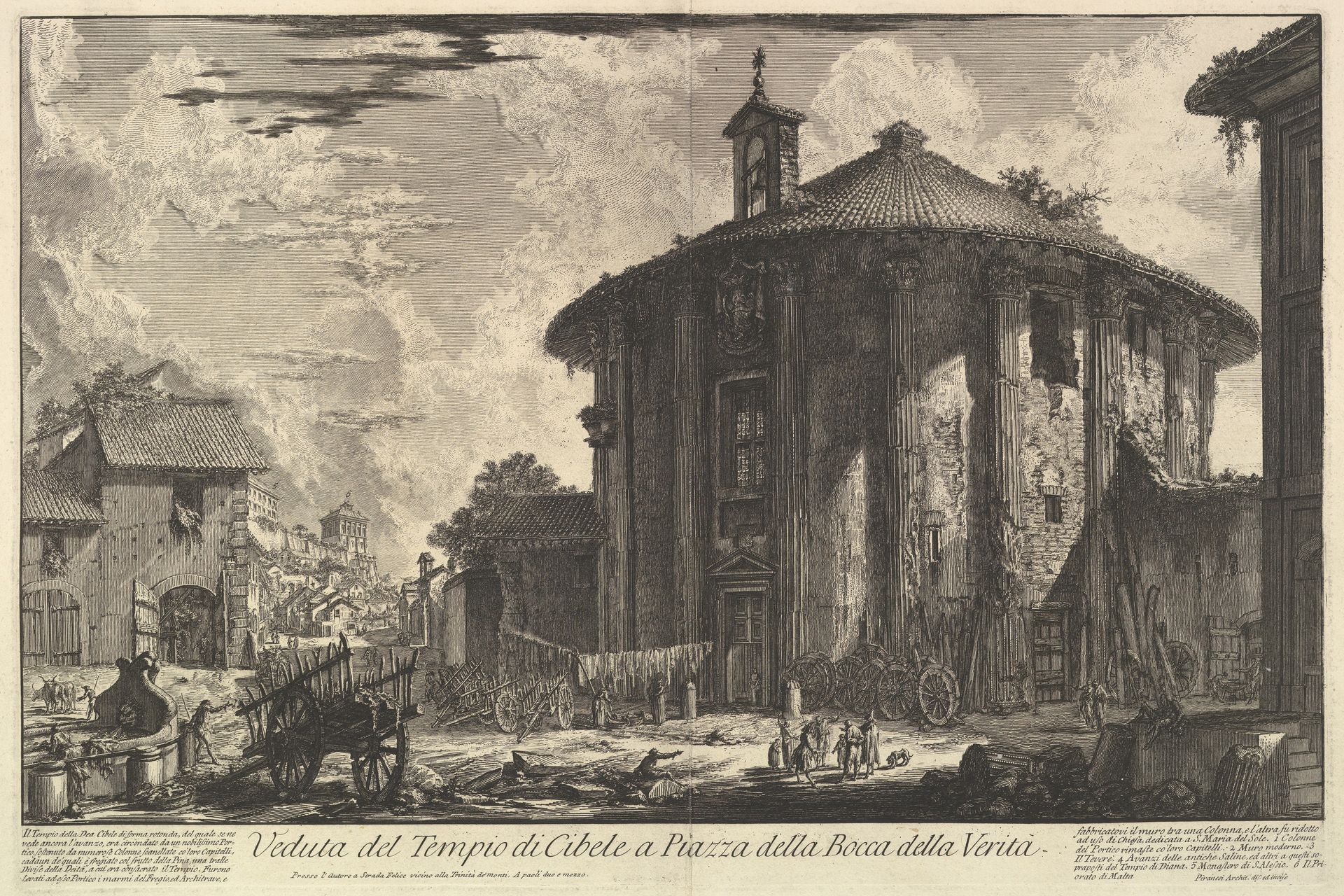 View of the Temple of Cybele in the Piazza of the Bocca della Verità (Veduta del Tempio di Cibele a Piazza della Bocca della Verità) by Giovanni Battista Piranesi