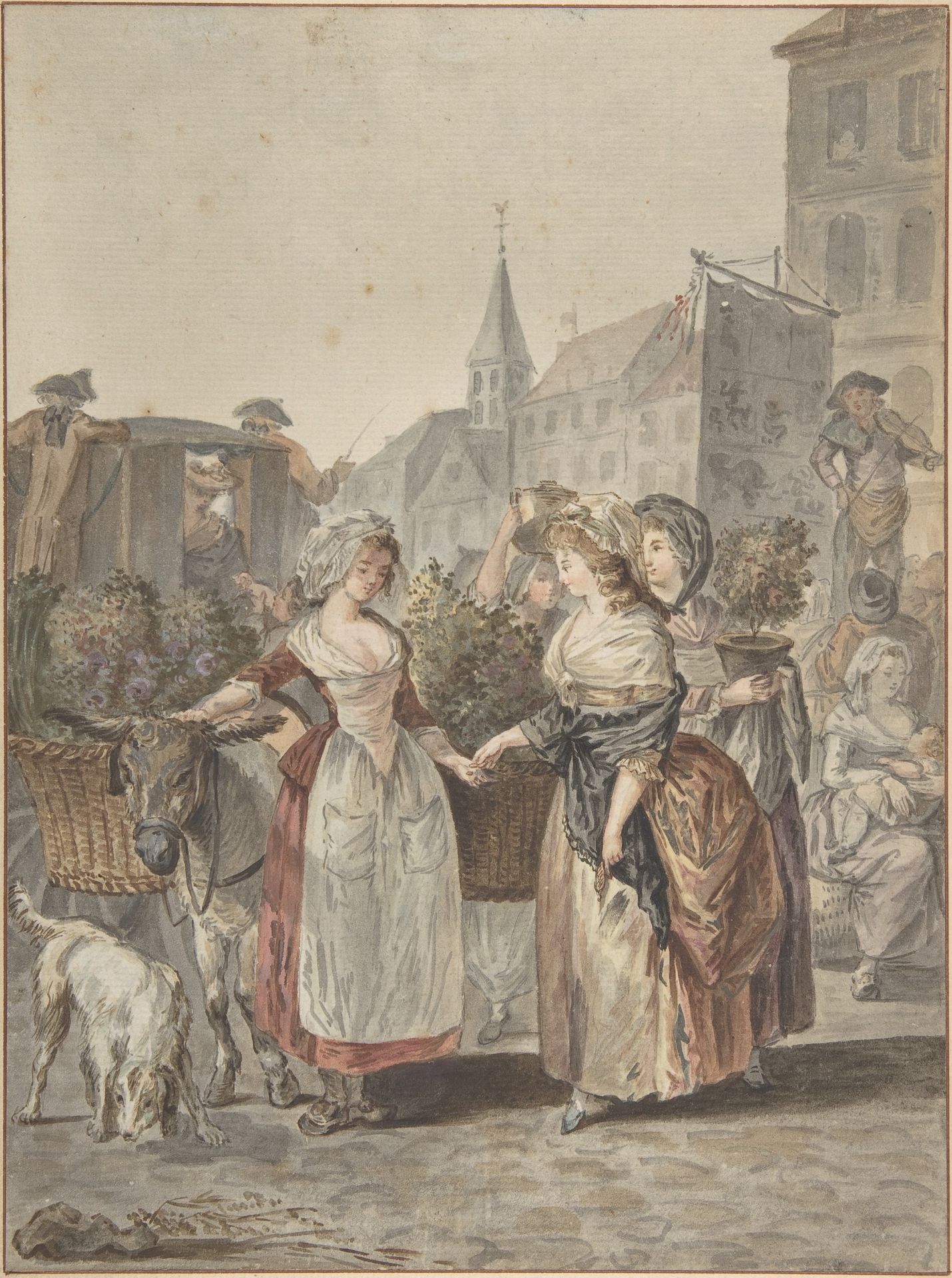 The Flower Girl (La Petite Marchande de Fleurs) by Antoine Louis François Sergent Marceau