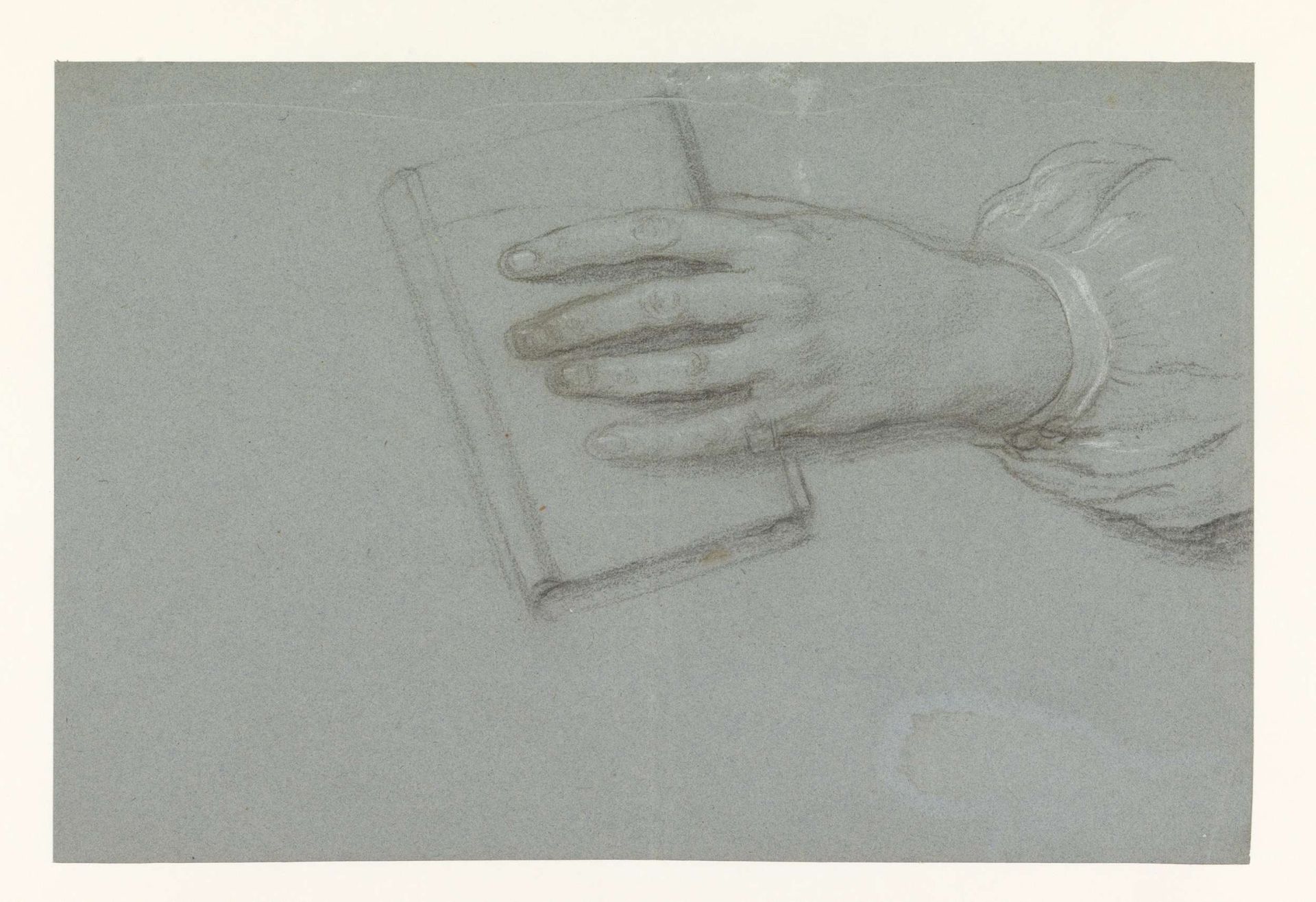 Studie van een hand, een boek vasthoudend by Anthony van Dyck
