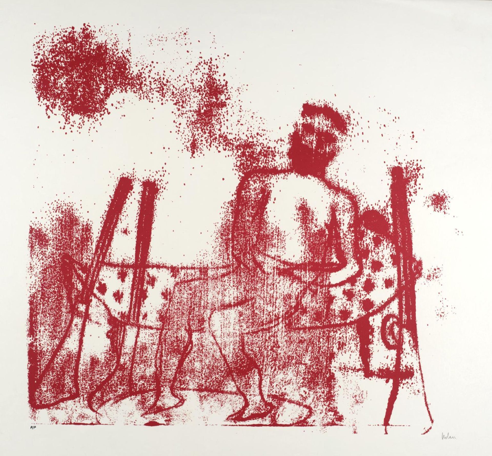 Ned Kelly Washing Feet by  Sir Sidney Nolan