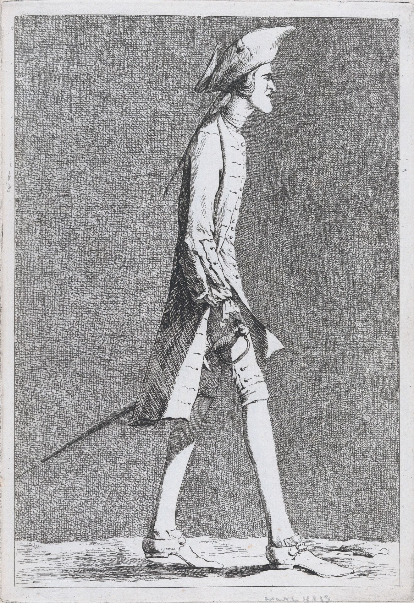 An Artist at the French Academy in Rome (?), pl. XIII from "Recueil de caricatures" by Ange-Laurent de La Live de Jully