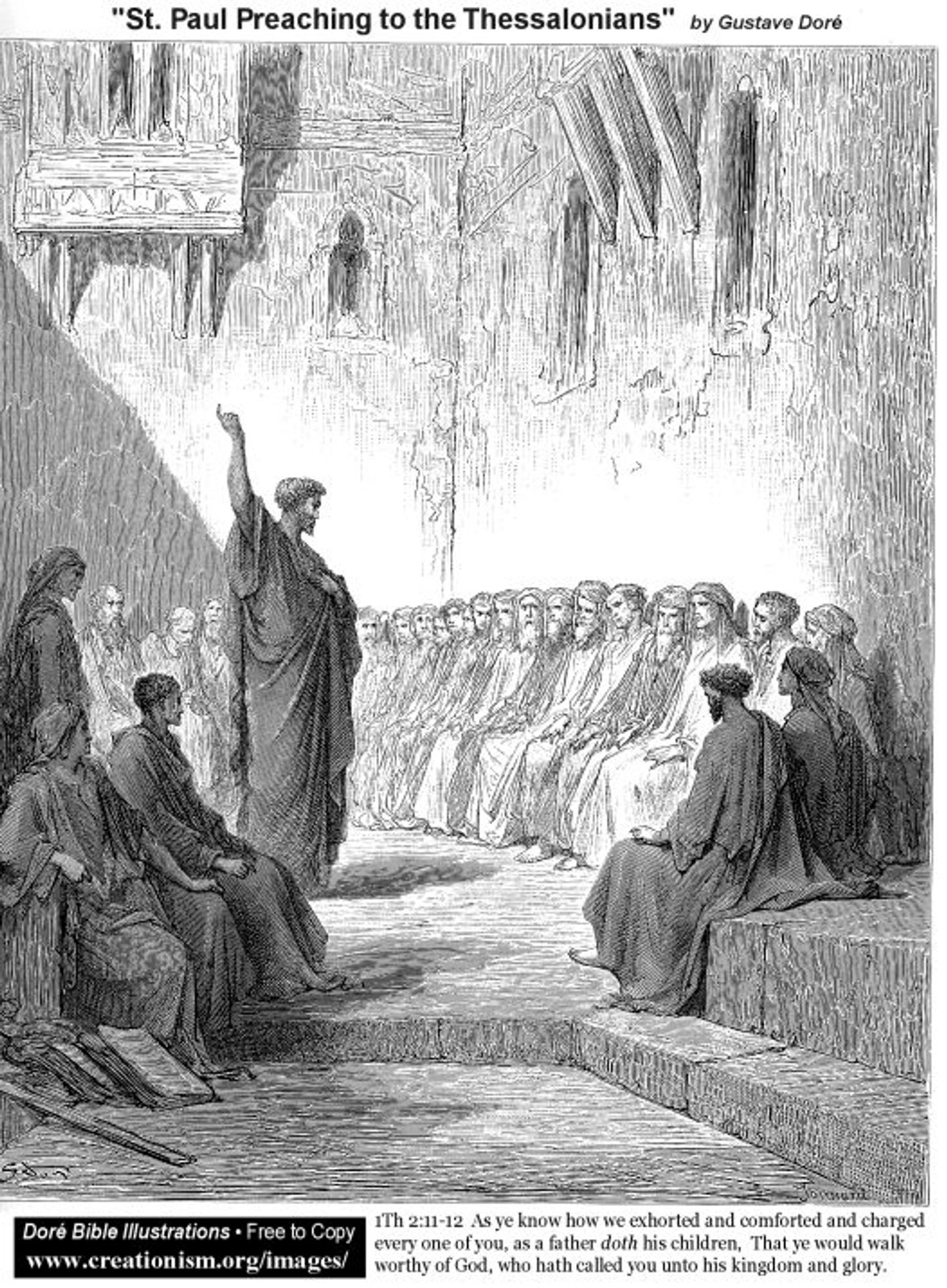St. Paul Preaching To The Thessalonians by Gustave Dore