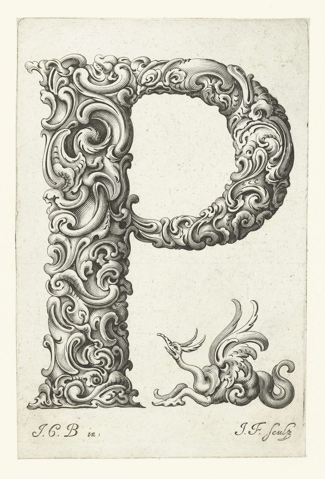 Letter P by Jeremias Falck