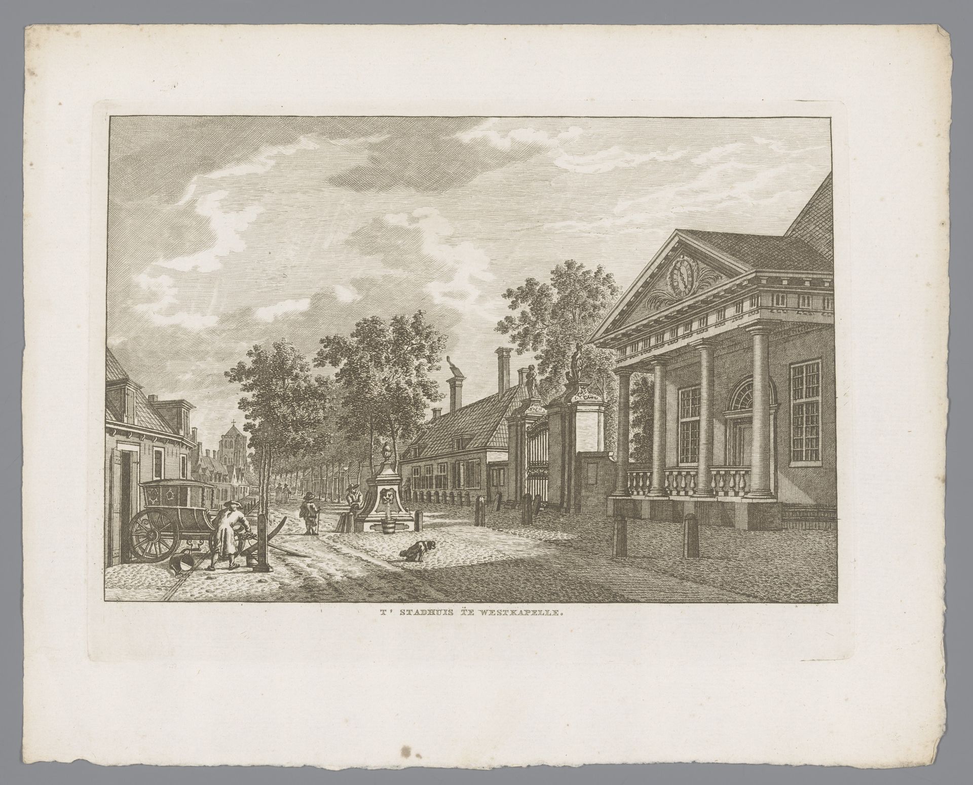 Gezicht op het stadhuis van Westkapelle by Carel Frederik (I) Bendorp