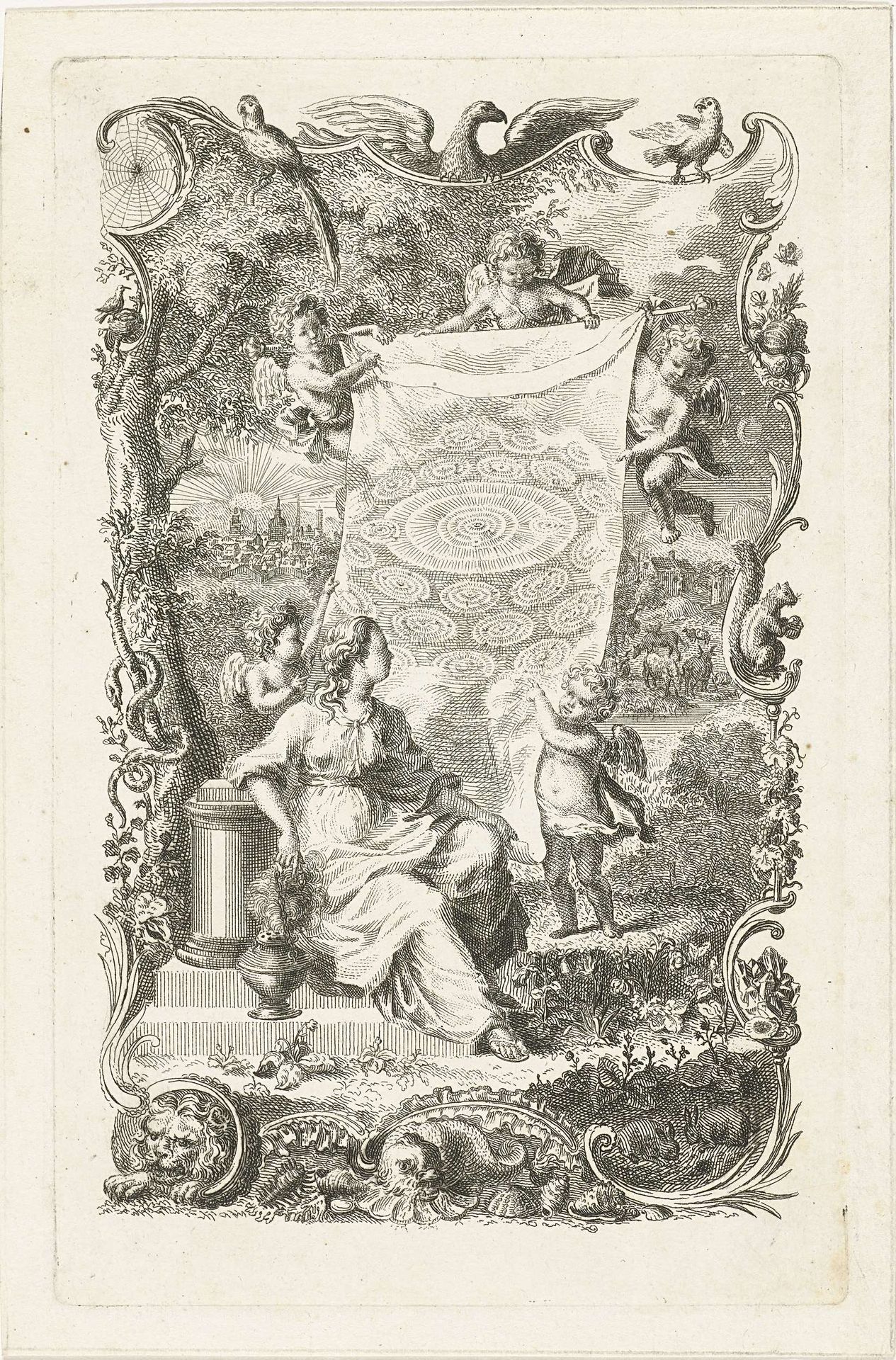 Allegorie op het hemelse Jeruzalem by Abraham Delfos