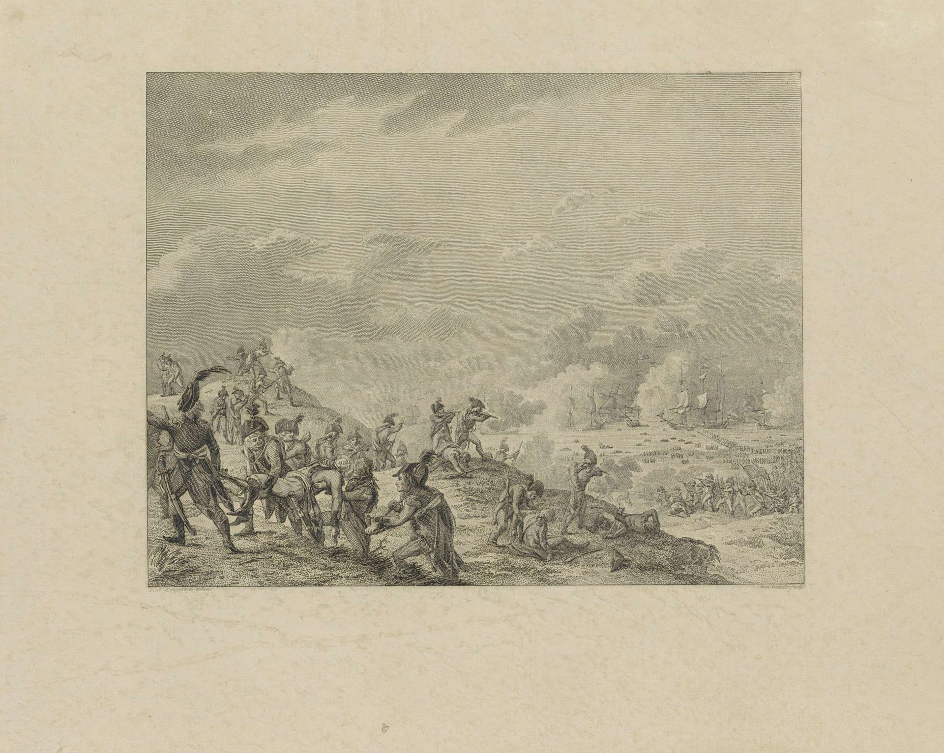 Landing van de Britten bij Callantsoog, 1799 by Reinier Vinkeles