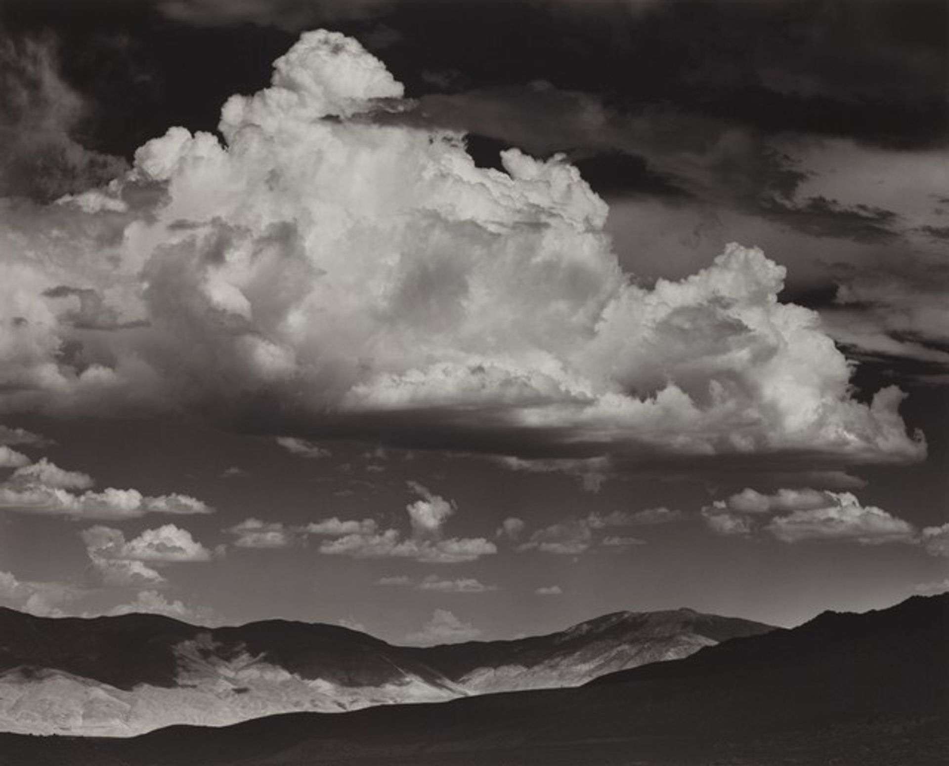 White Mountain Range, Thunderclouds,  from the Buttermilk Country, near Bishop, California by Ansel Adams