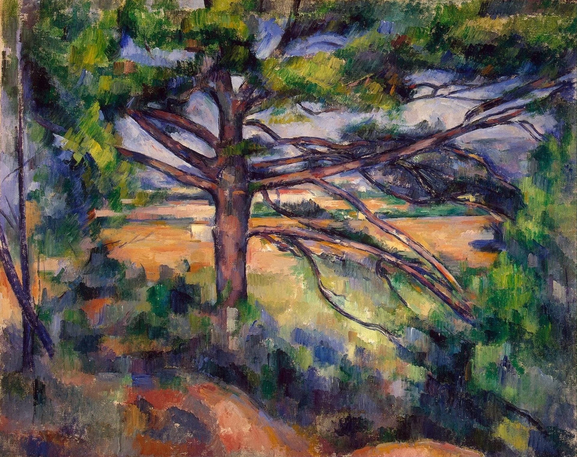 Large Pine and Red Earth by Paul Cézanne