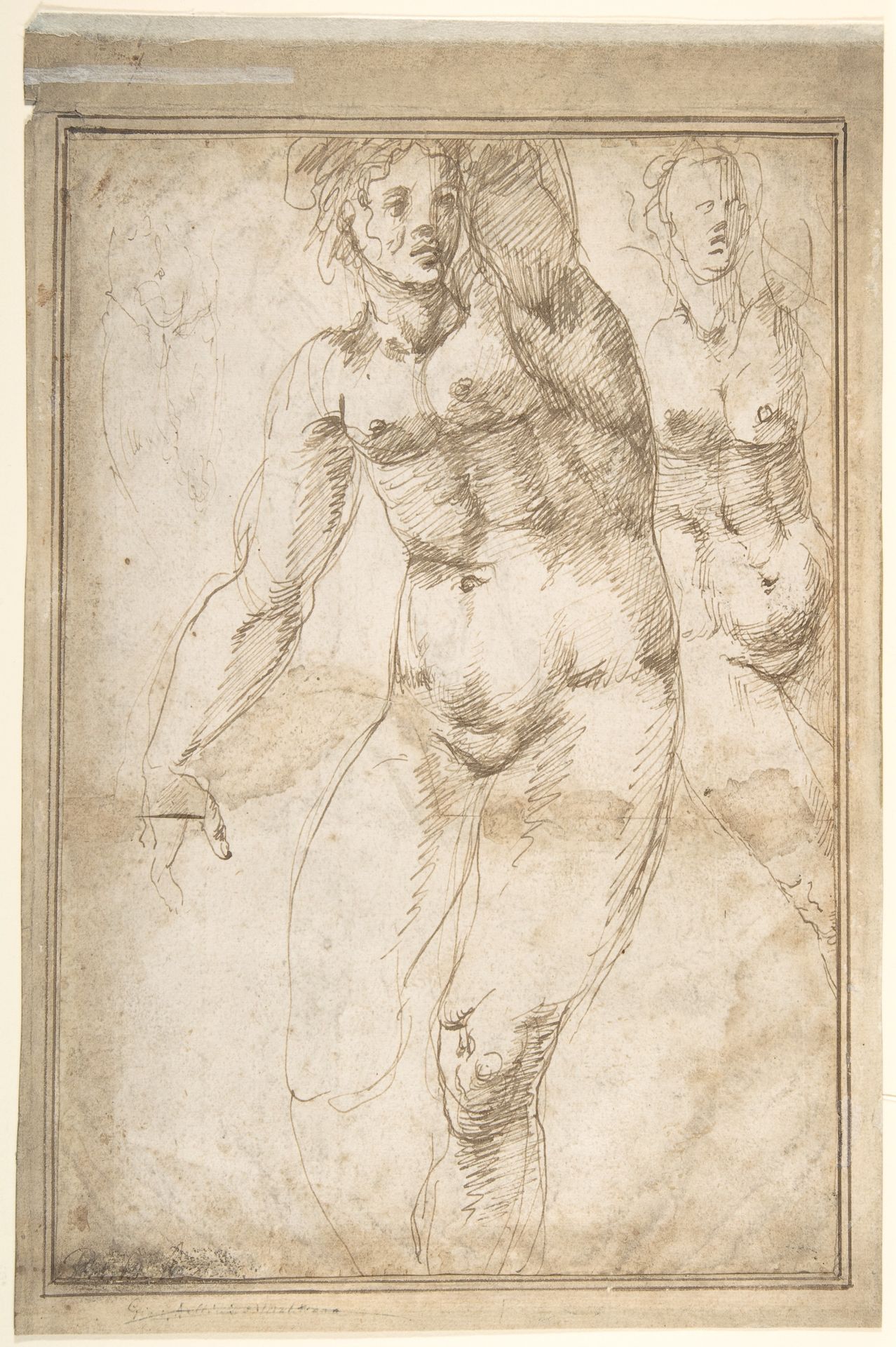 Nude Figure Studies (Recto); Sheet of Figure Studies (Verso) by Anonymous