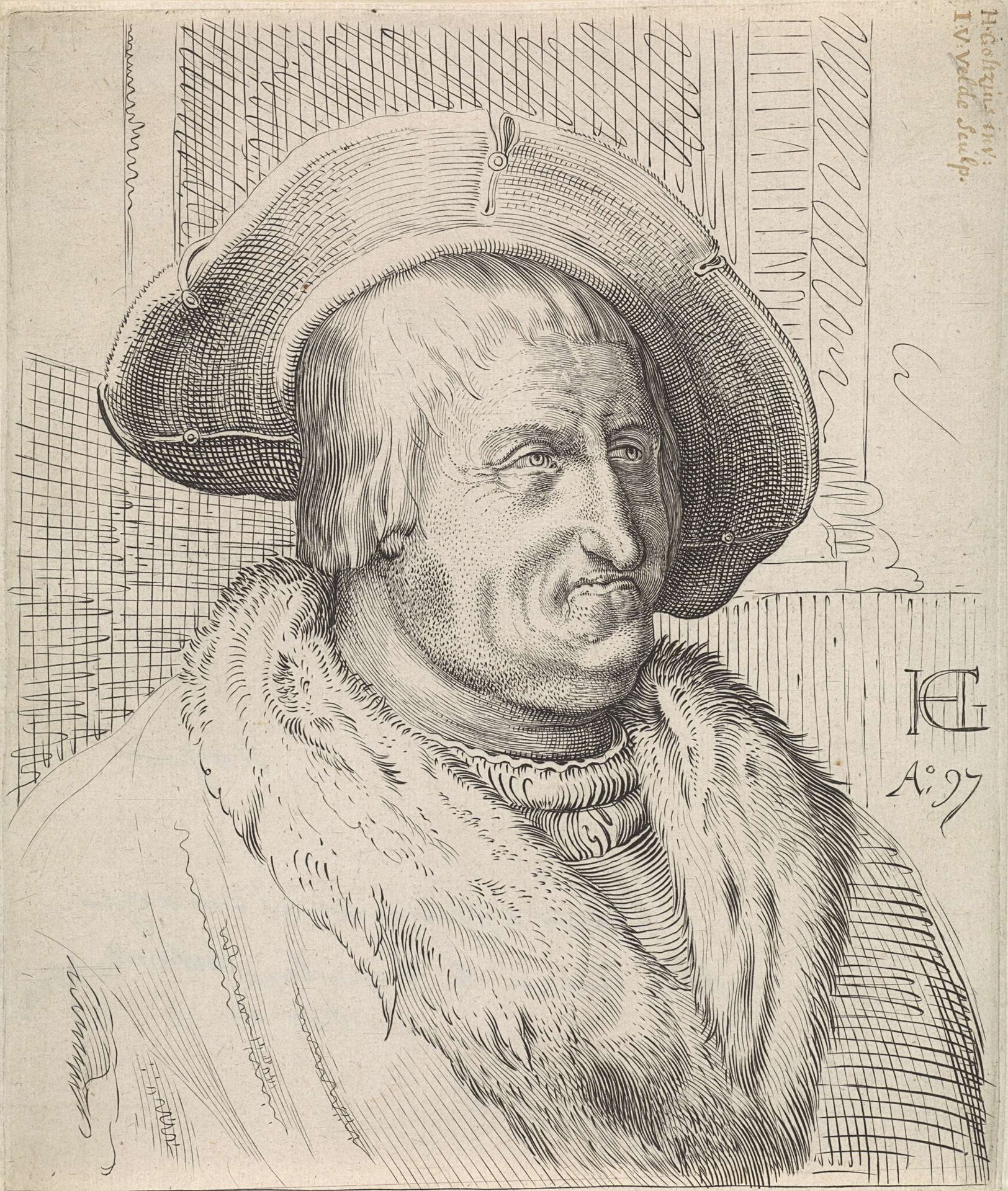 Portret van een oude man met hoed by Anonymous