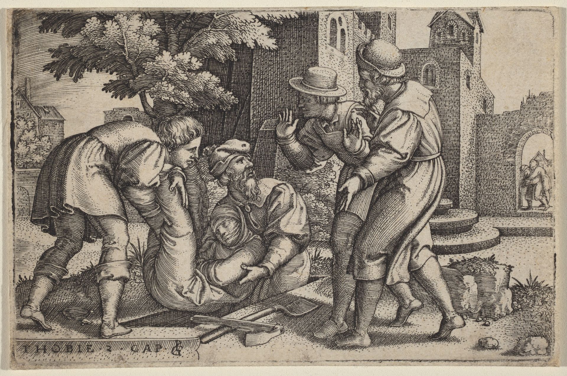 Tobias Burying One of the Children of Israel by Georg Pencz