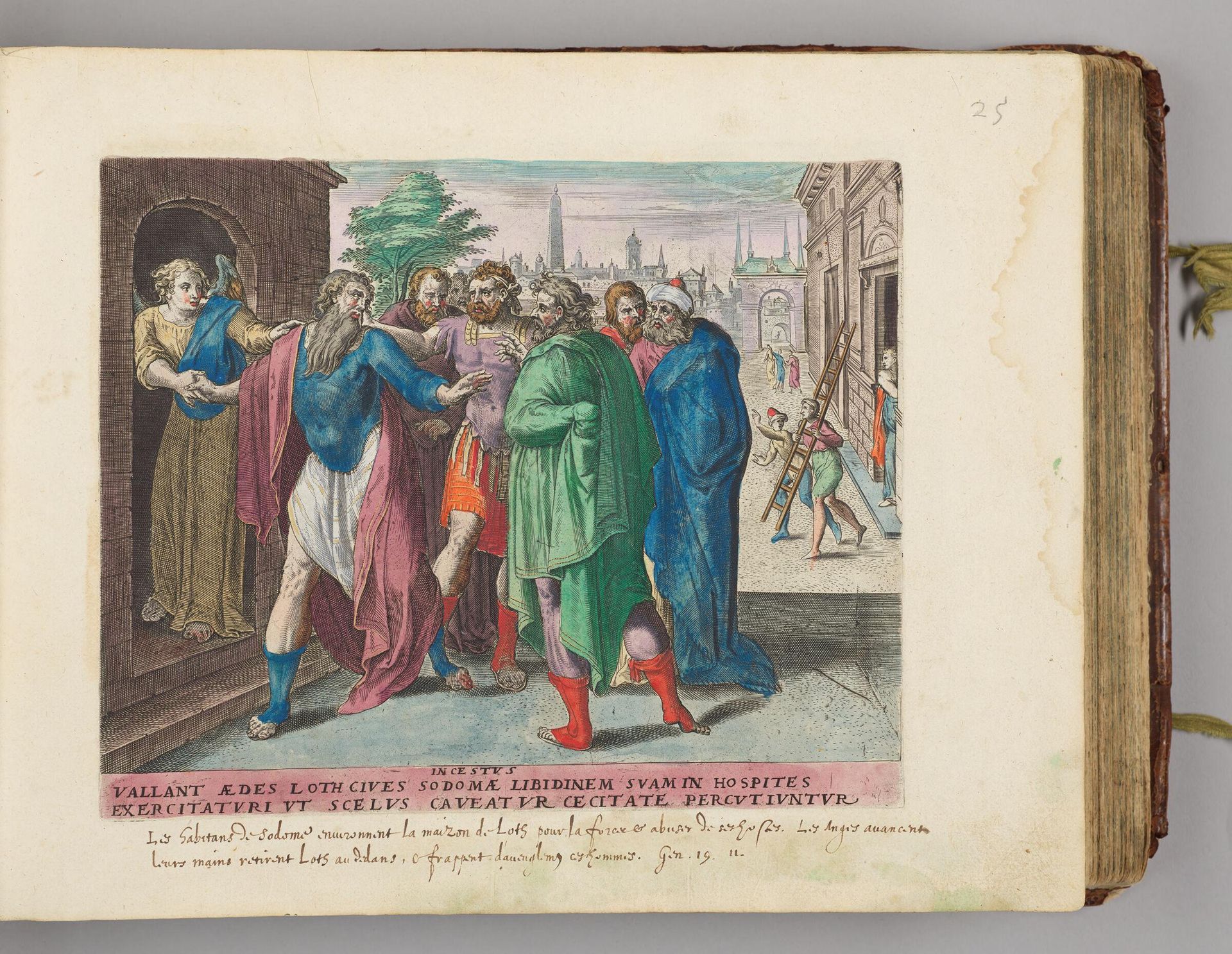 The People of Sodom Surrounding Lot's House by Hans Collaert the Elder