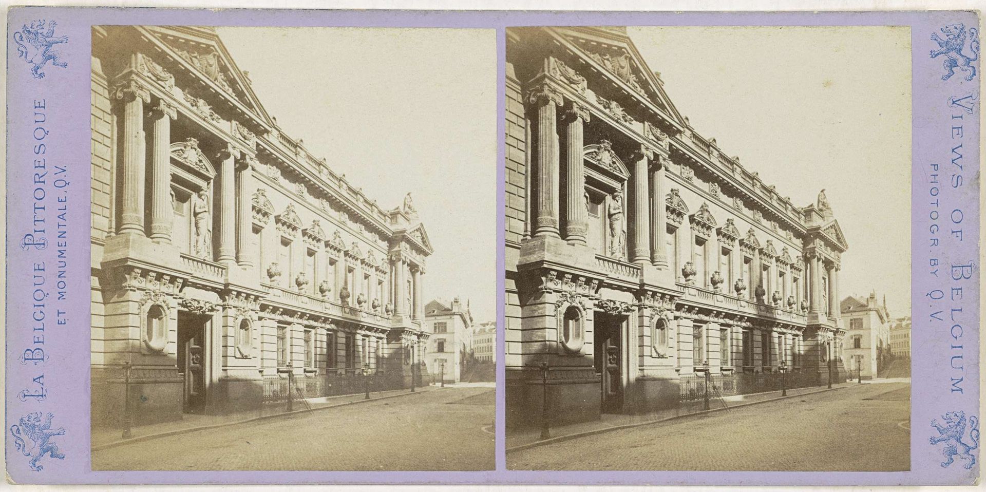 Gezicht op het gebouw van de Nationale Bank aan de Wildewoudstraat in Brussel by Jules Hippolyte Quéval