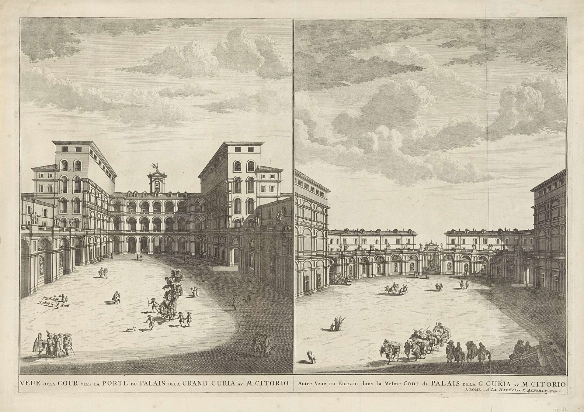 Twee gezichten op Palazzo Montecitorio te Rome by Jan Lamsvelt