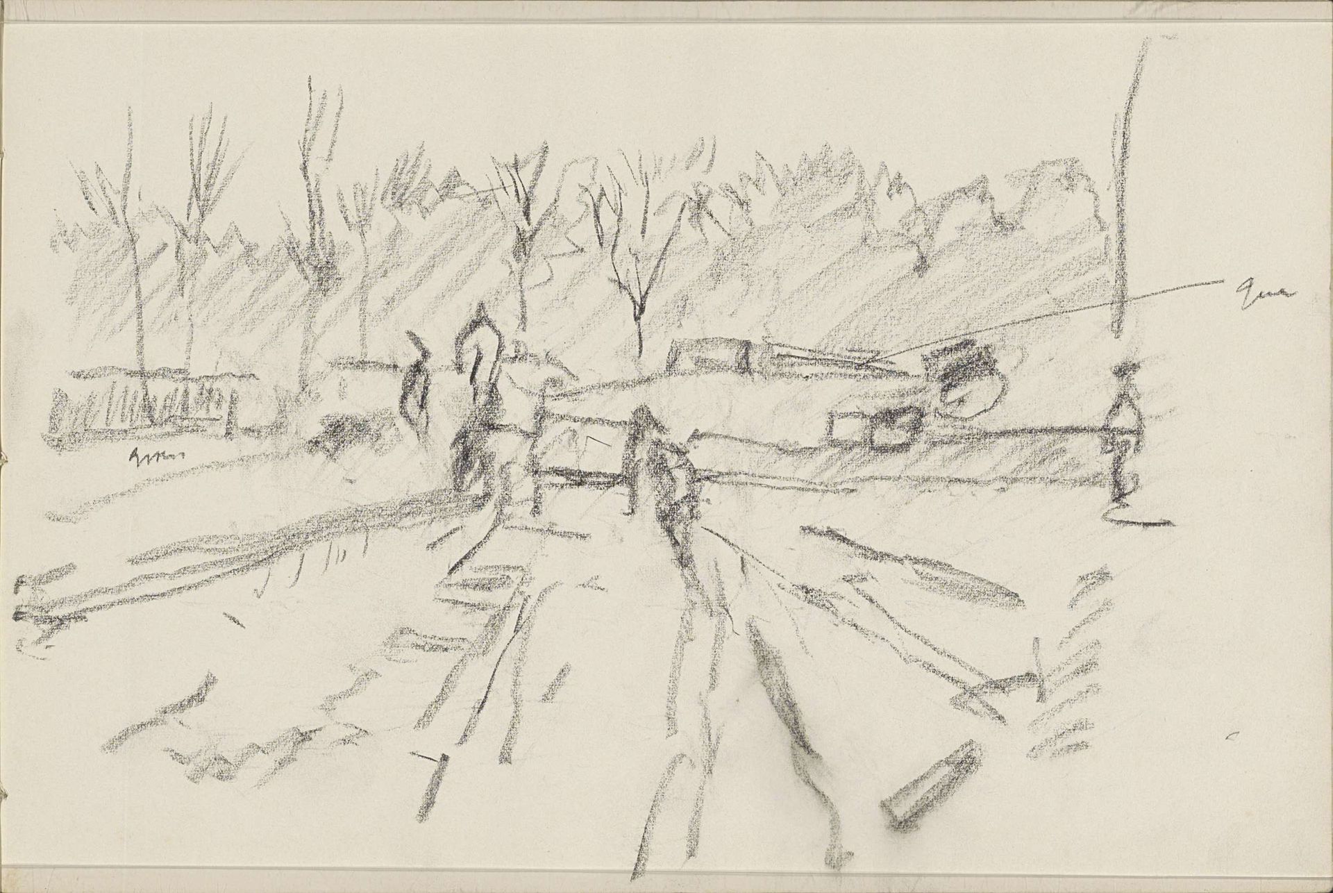 Figuren, mogelijk op het platteland by George Hendrik Breitner