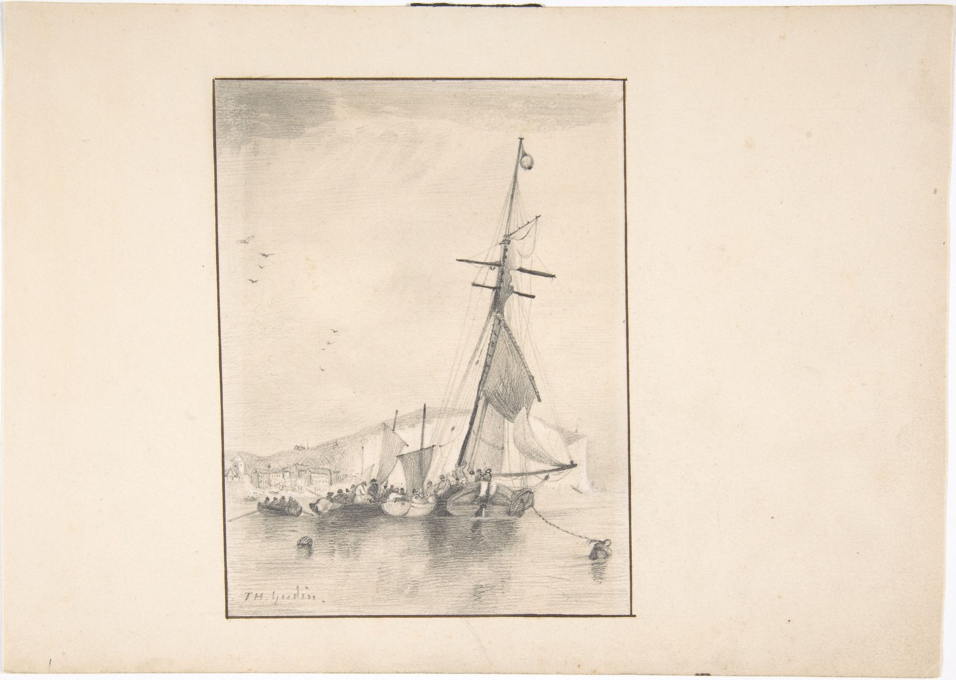 Boats Moored Near Cliffs of Dover by T. H. Yudin