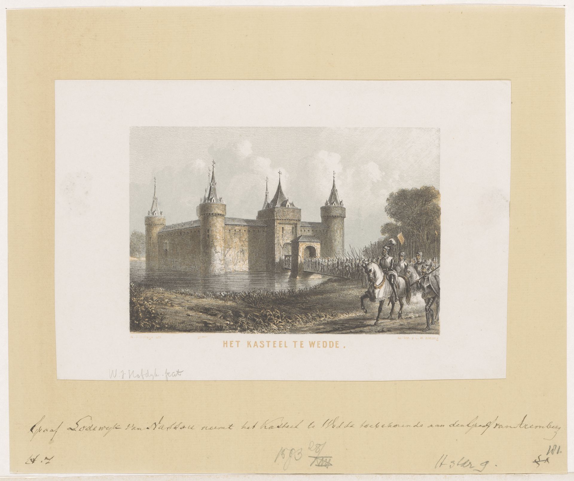 Het kasteel te Wedde by Willem Jacob Hofdijk