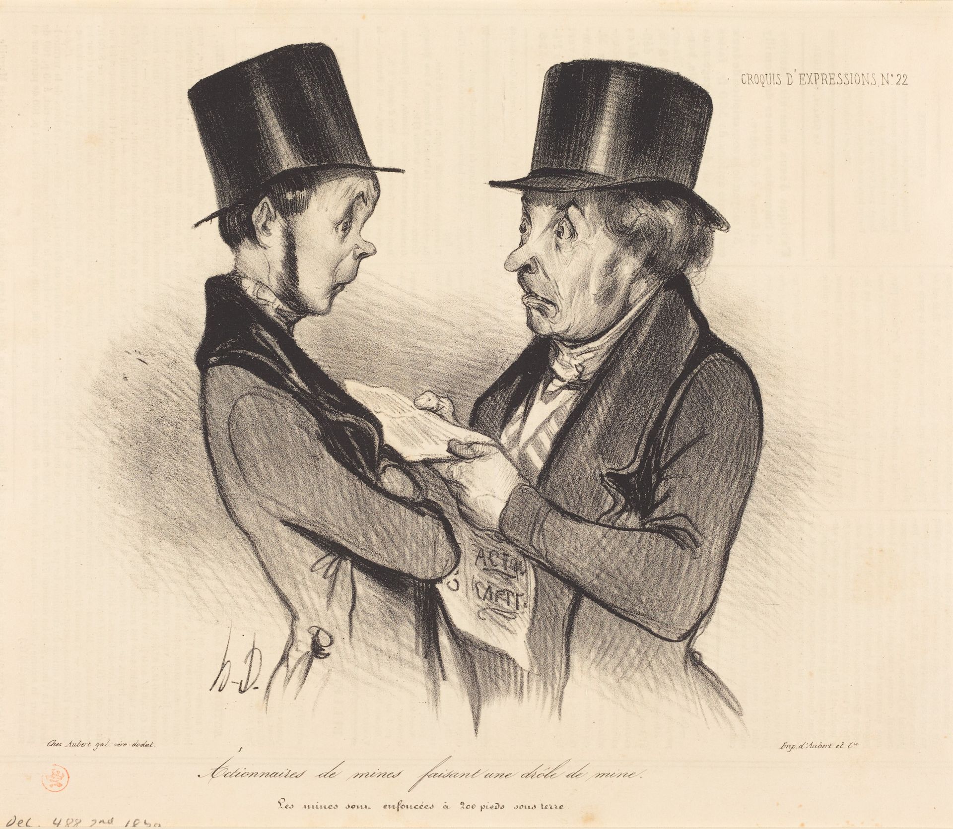 Actionnaires de mines... by Honoré Daumier