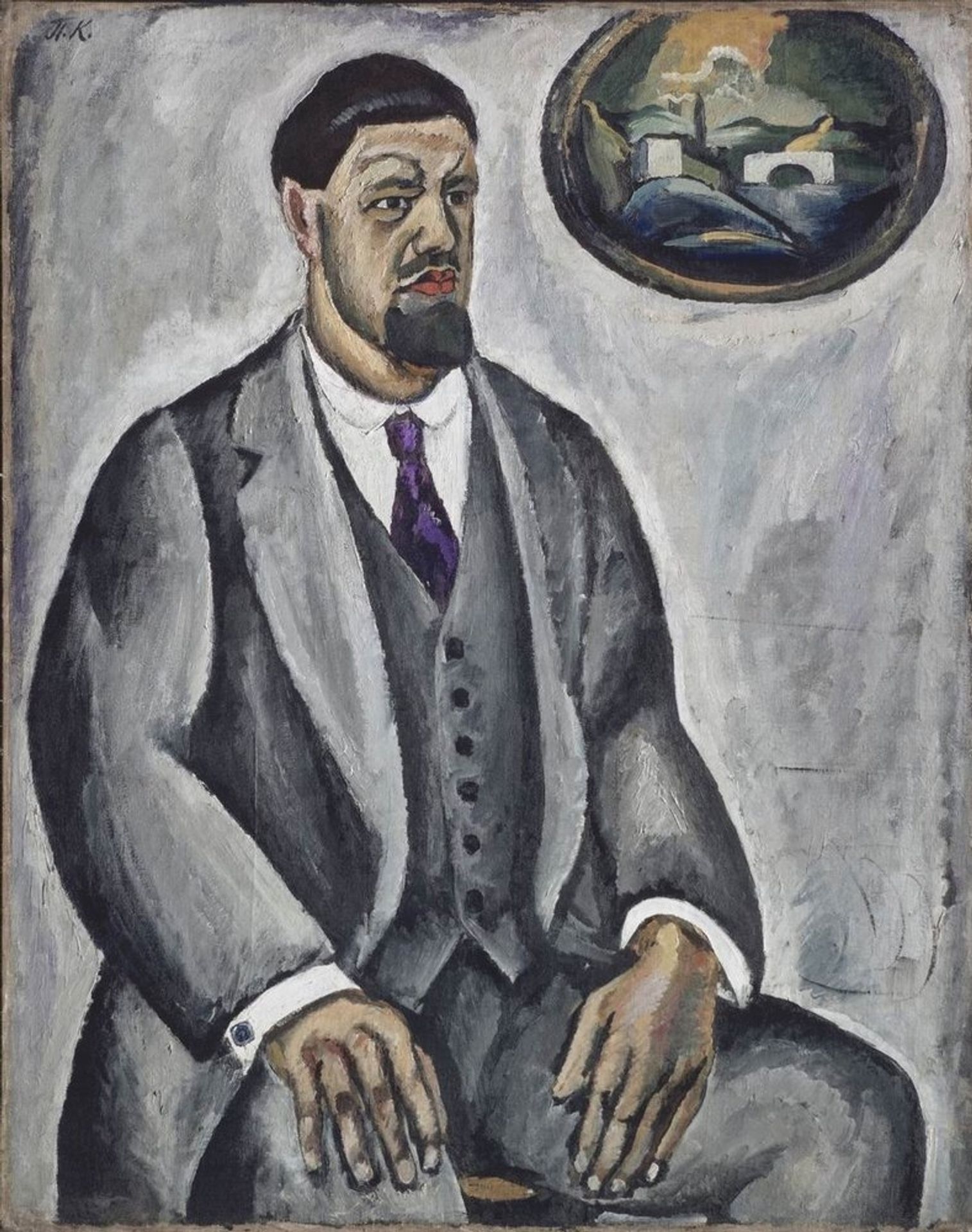 Self-portrait in gray by Pyotr Konchalovsky