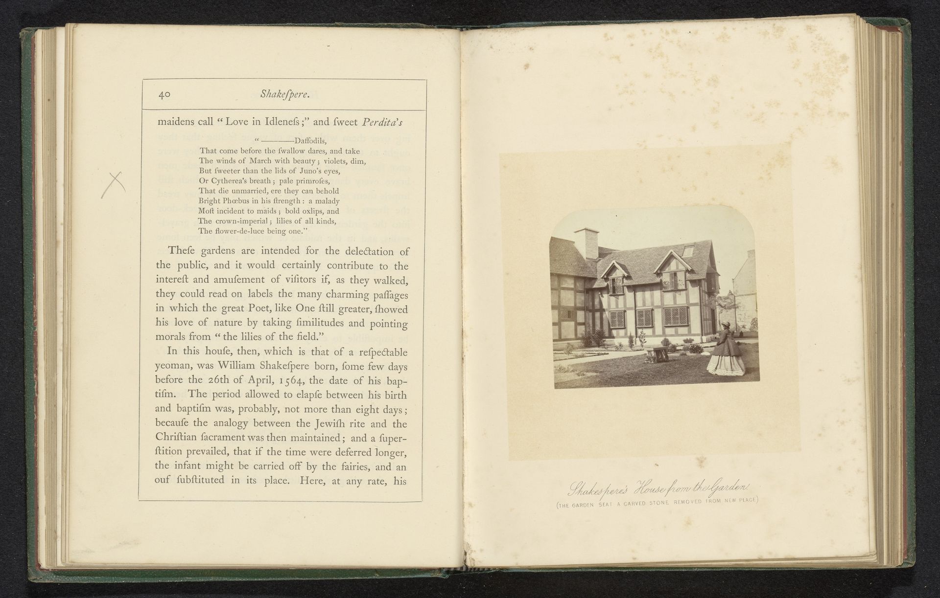 Shakespere's house from the garden by Ernest Edwards