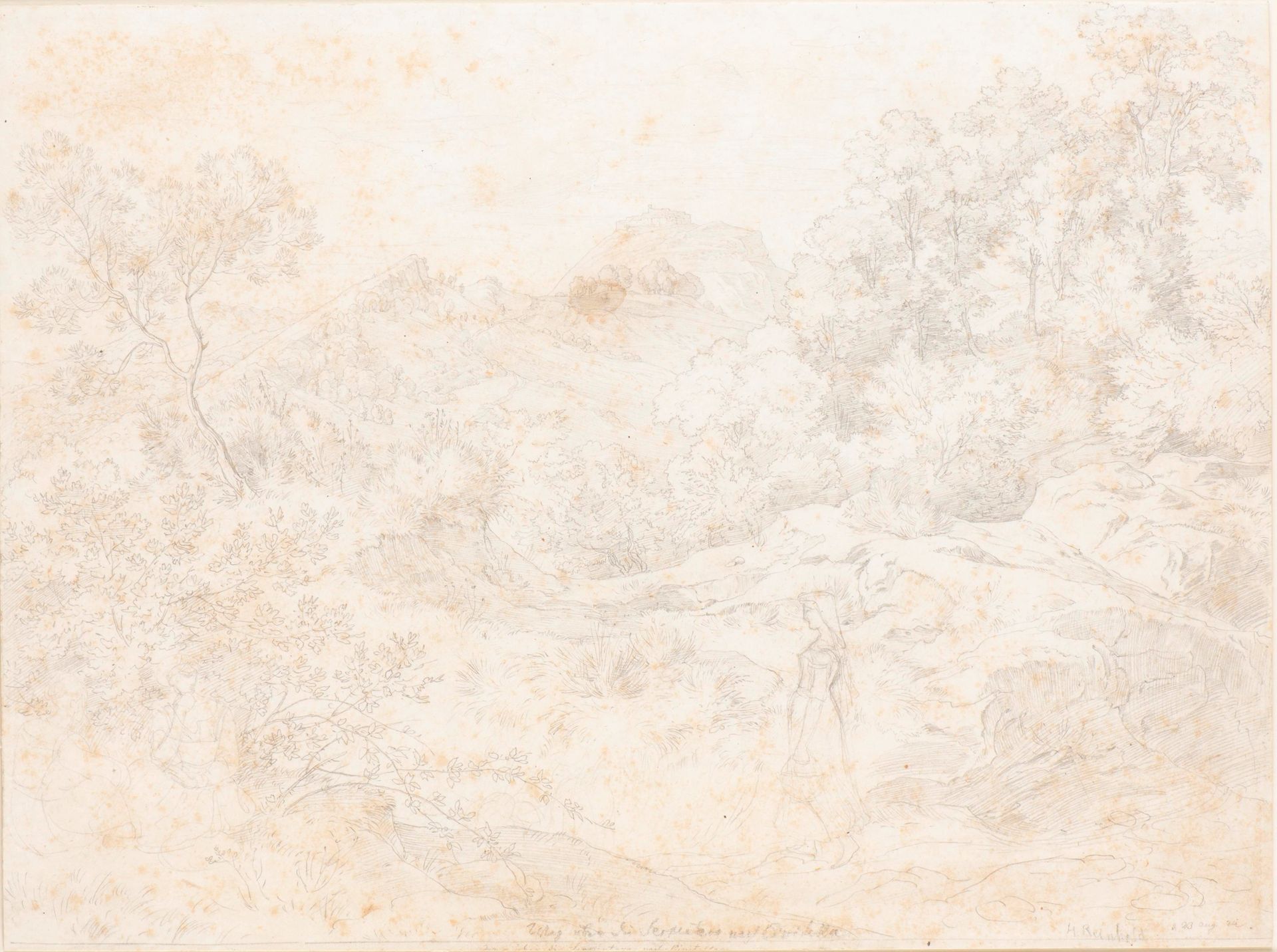 Serpentara with a view of Civitella, 23 August 1824 by Heinrich Reinhold