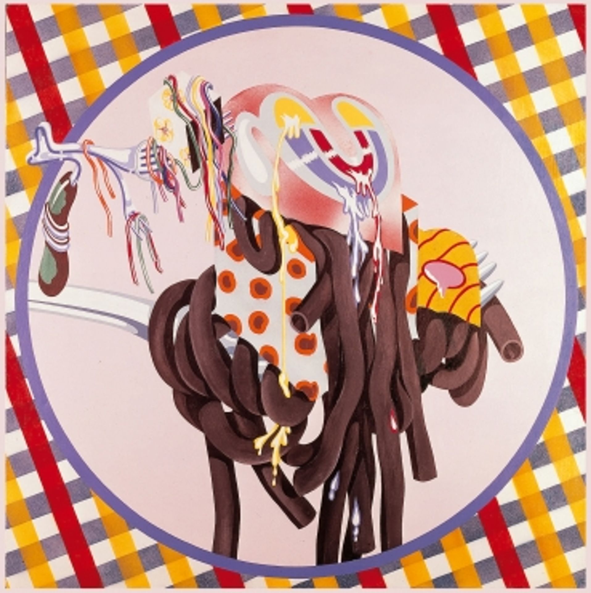 Color heart with spaghetti by Christian Attersee
