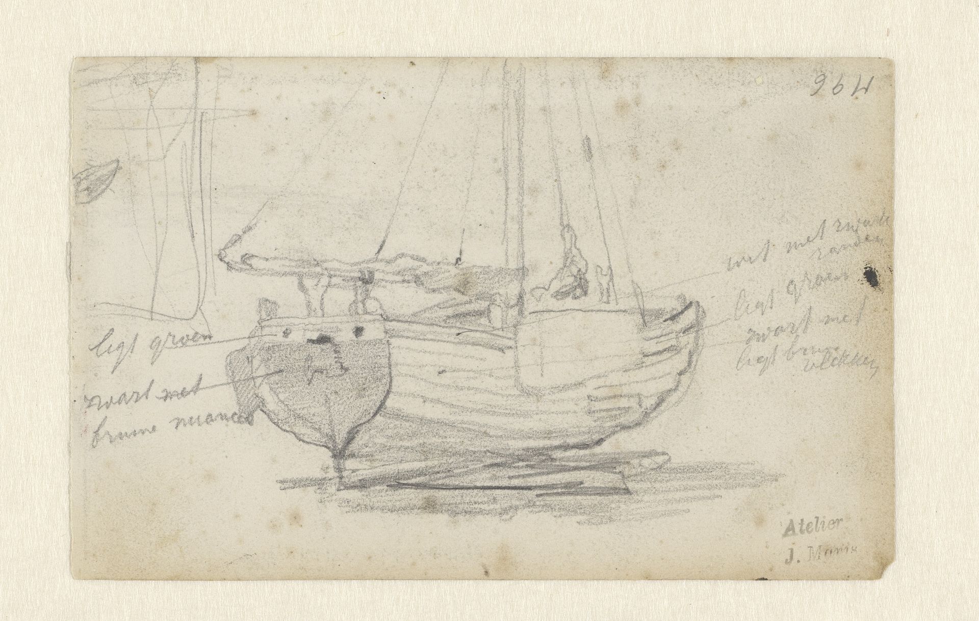 Studie van een vissersscheepje by Matthijs Maris