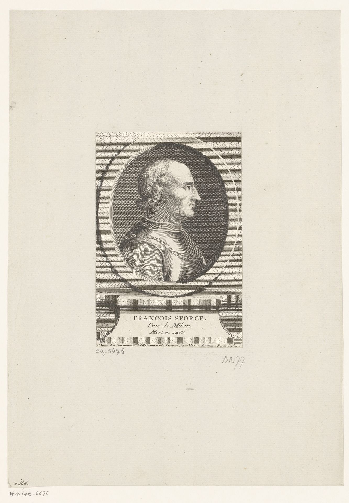 Portret van Francesco I Sforza, hertog van Milaan by René Gaillard