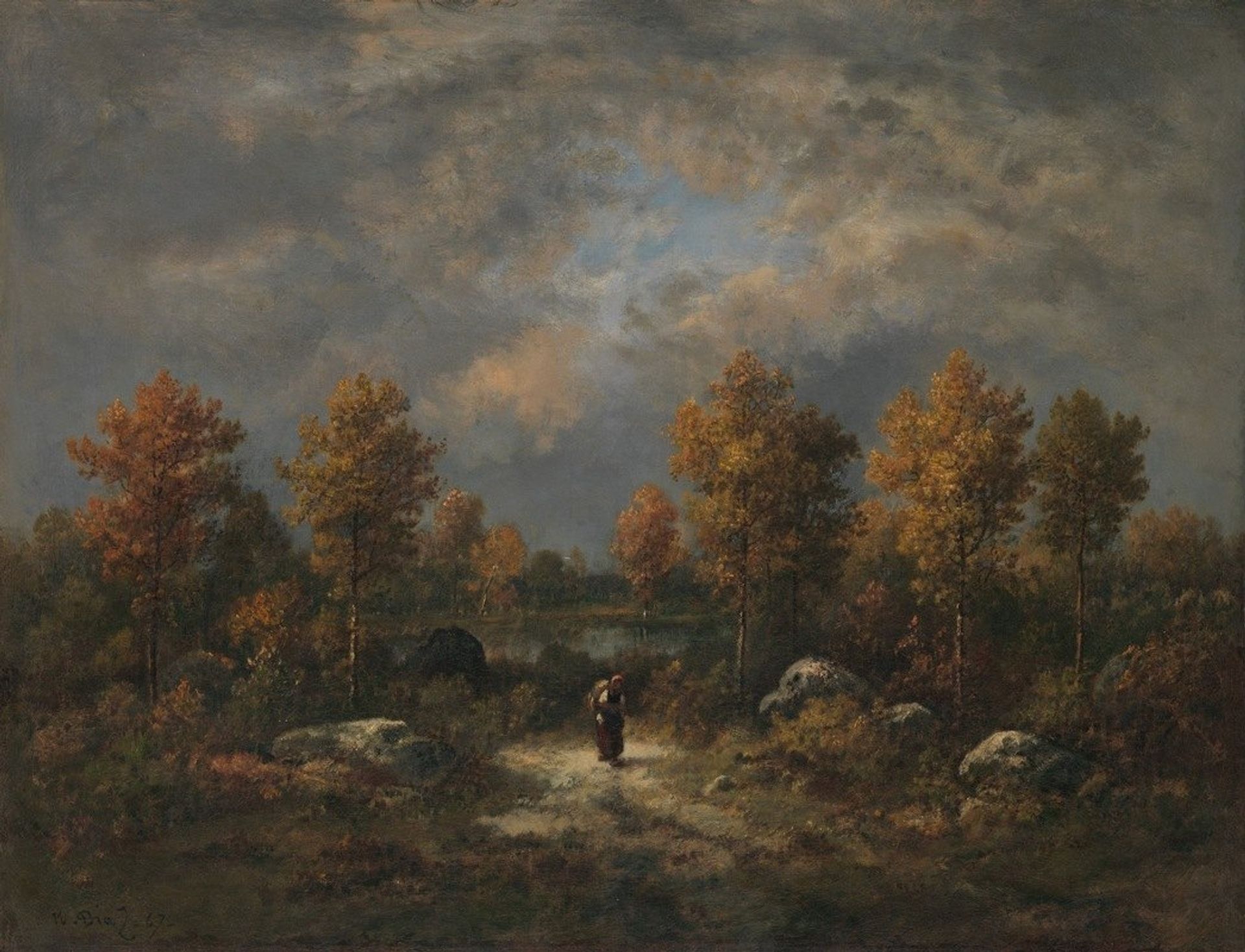 Autumn; The Woodland Pond by Narcisse-Virgilio Diaz