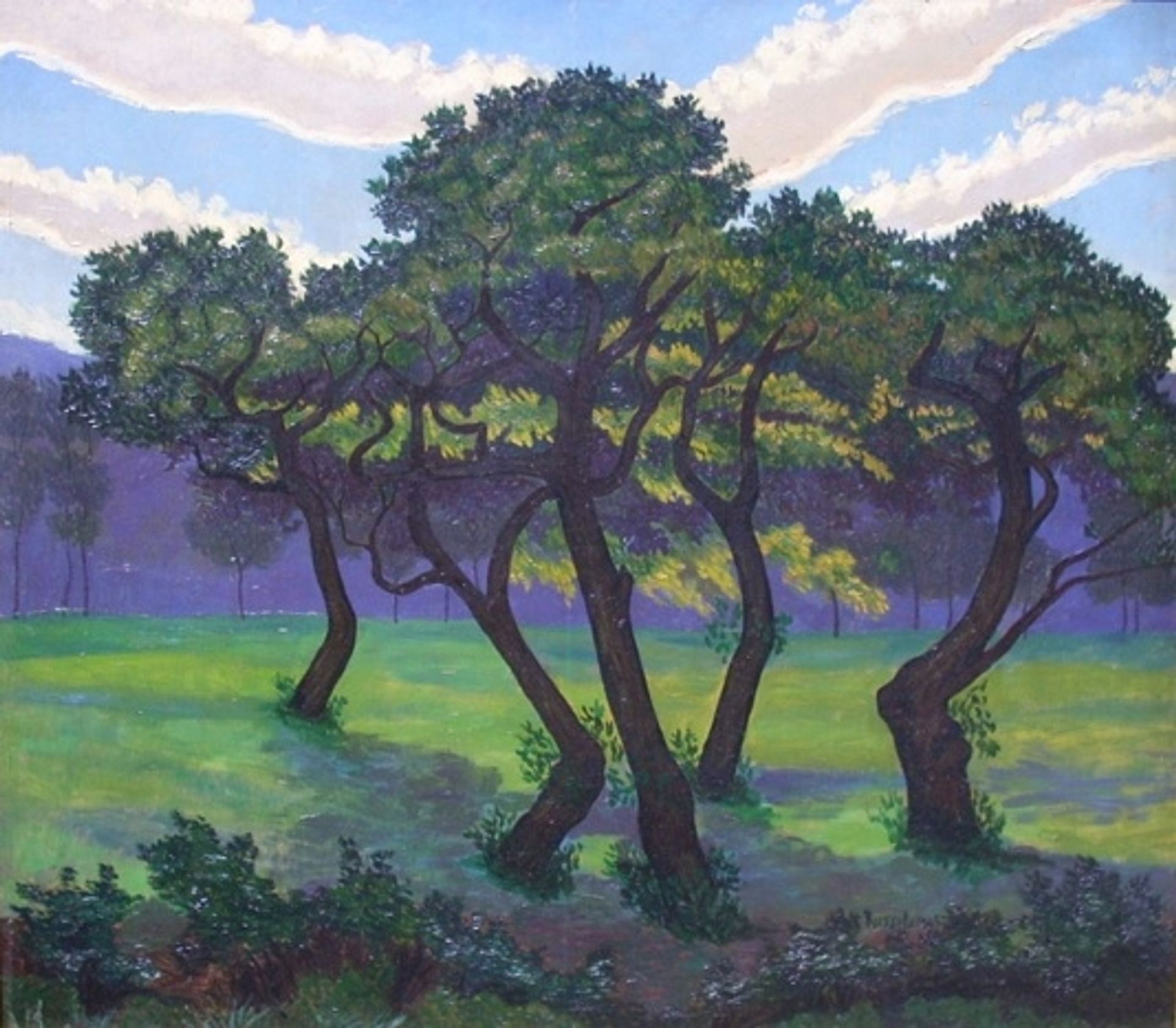 Convivio, (Vecchi castagni) by Luigi Russolo